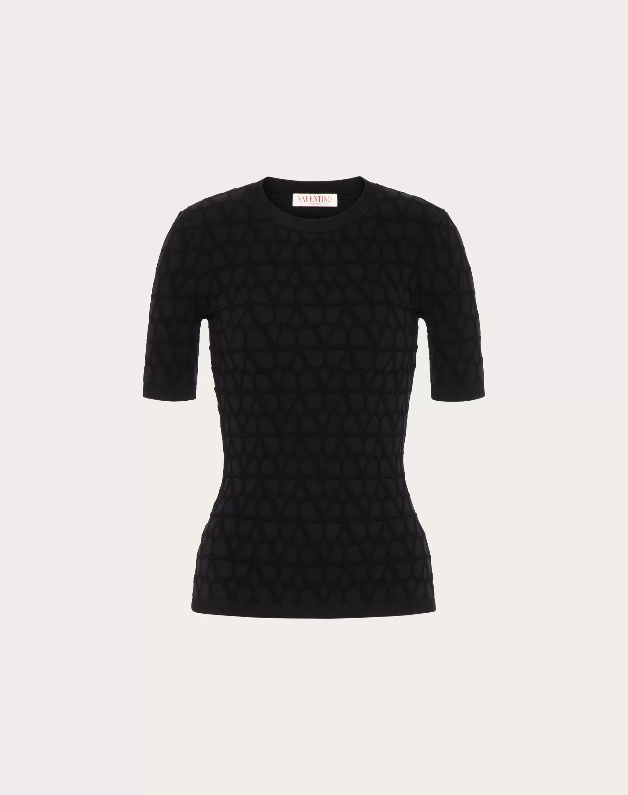 Valentino TOILE ICONOGRAPHE STRETCHED VISCOSE SWEATER Black Flash Sale