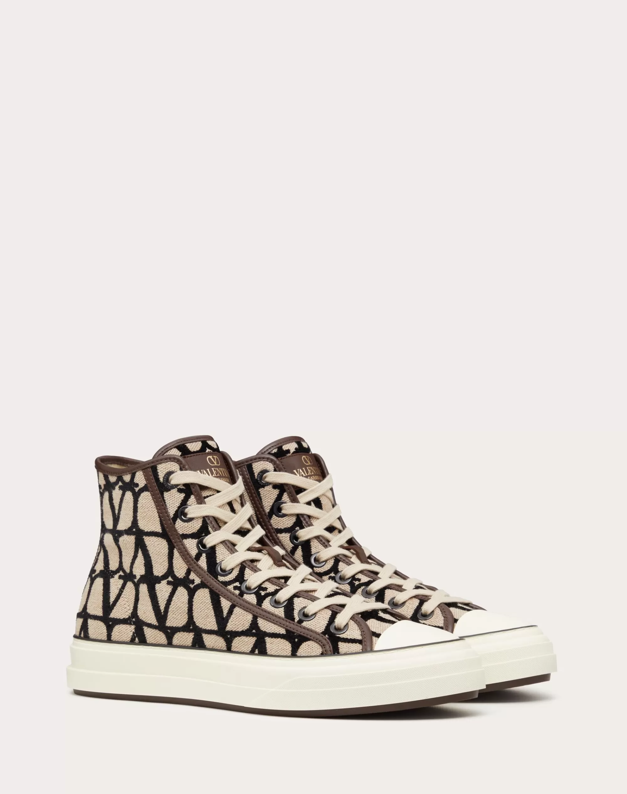 Valentino TOILE ICONOGRAPHE TOTALOOP HIGH-TOP SNEAKER Beige/black Outlet