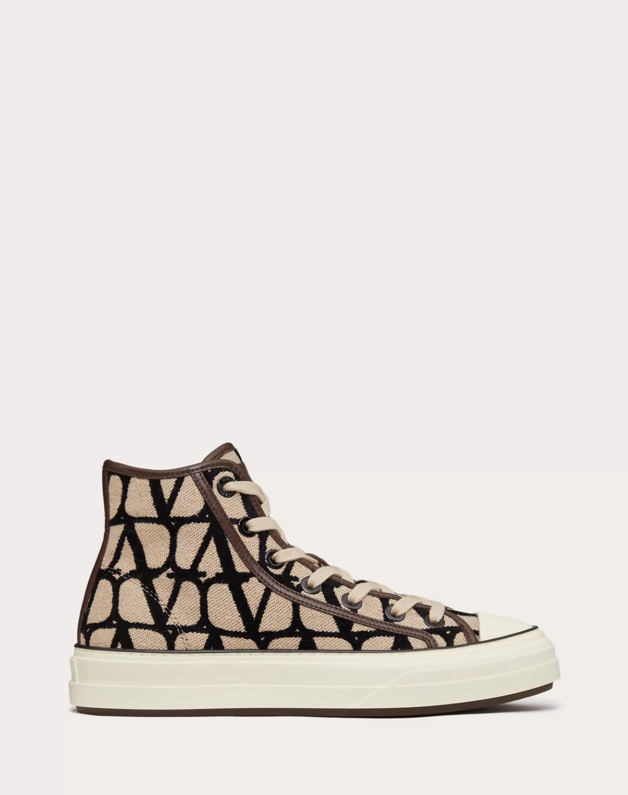 Valentino TOILE ICONOGRAPHE TOTALOOP HIGH-TOP SNEAKER Beige/black Shop