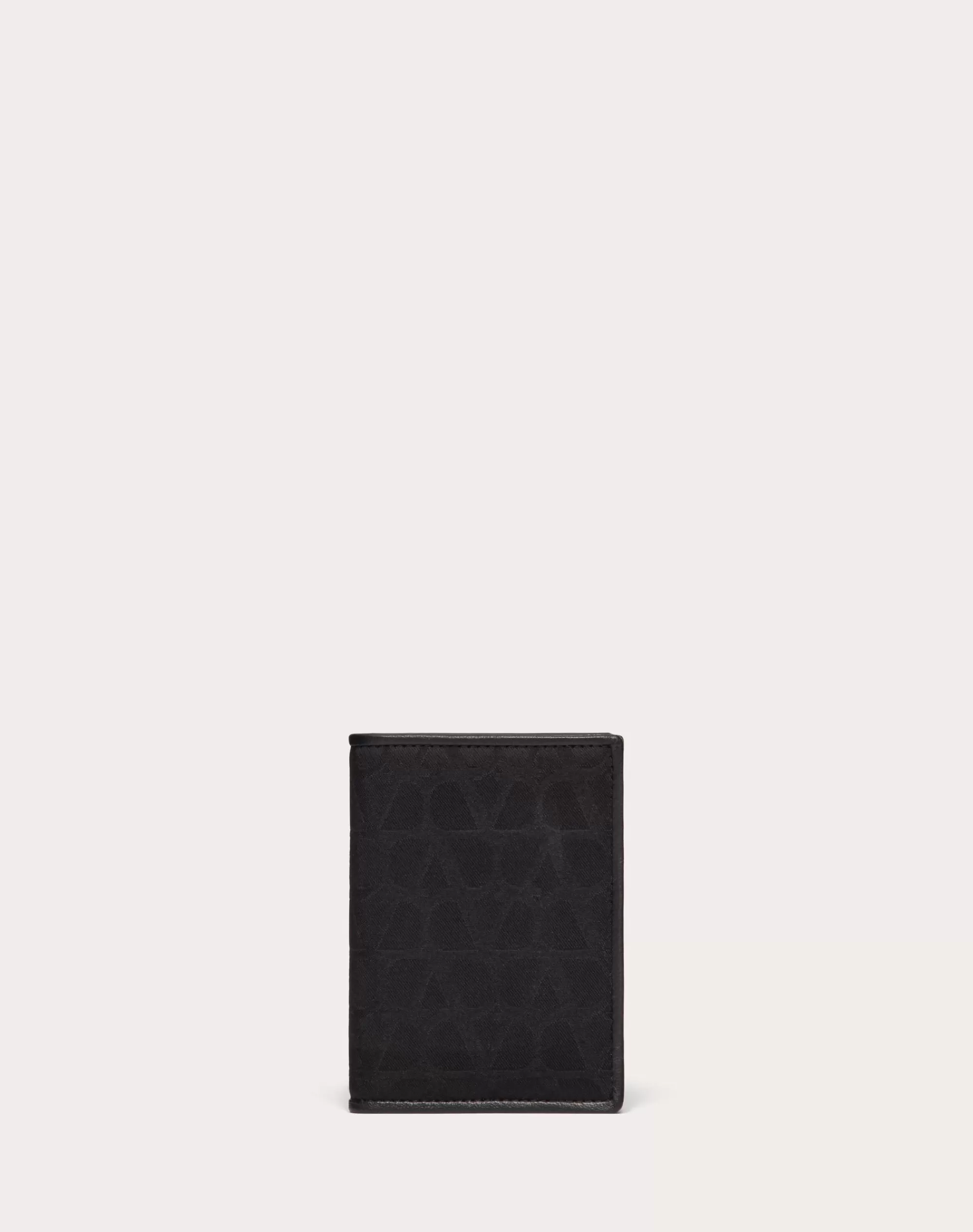 Valentino TOILE ICONOGRAPHE WALLET IN TECHNICAL FABRIC WITH LEATHER DETAILS Black Best
