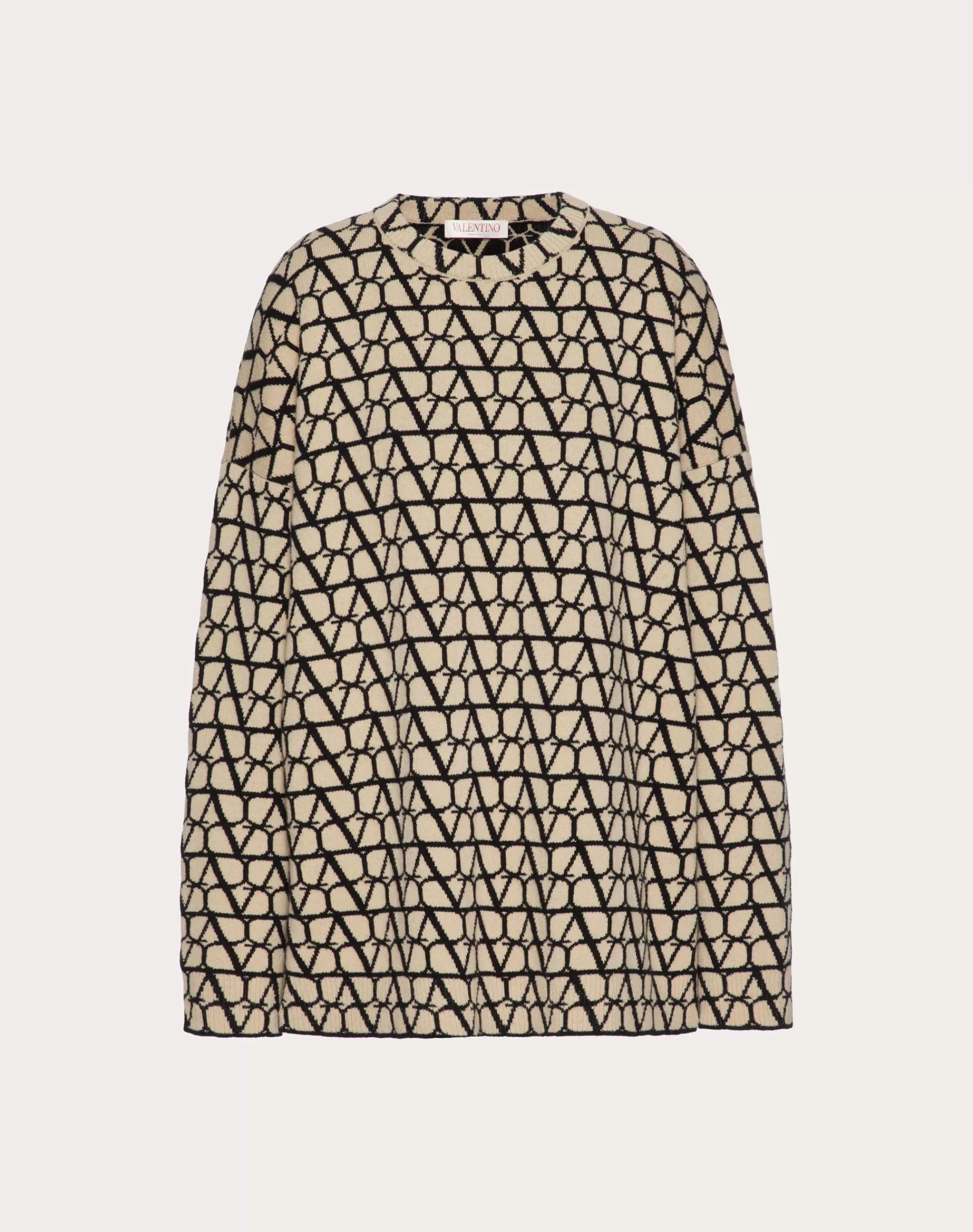 Valentino TOILE ICONOGRAPHE WOOL JUMPER Beige/black Hot