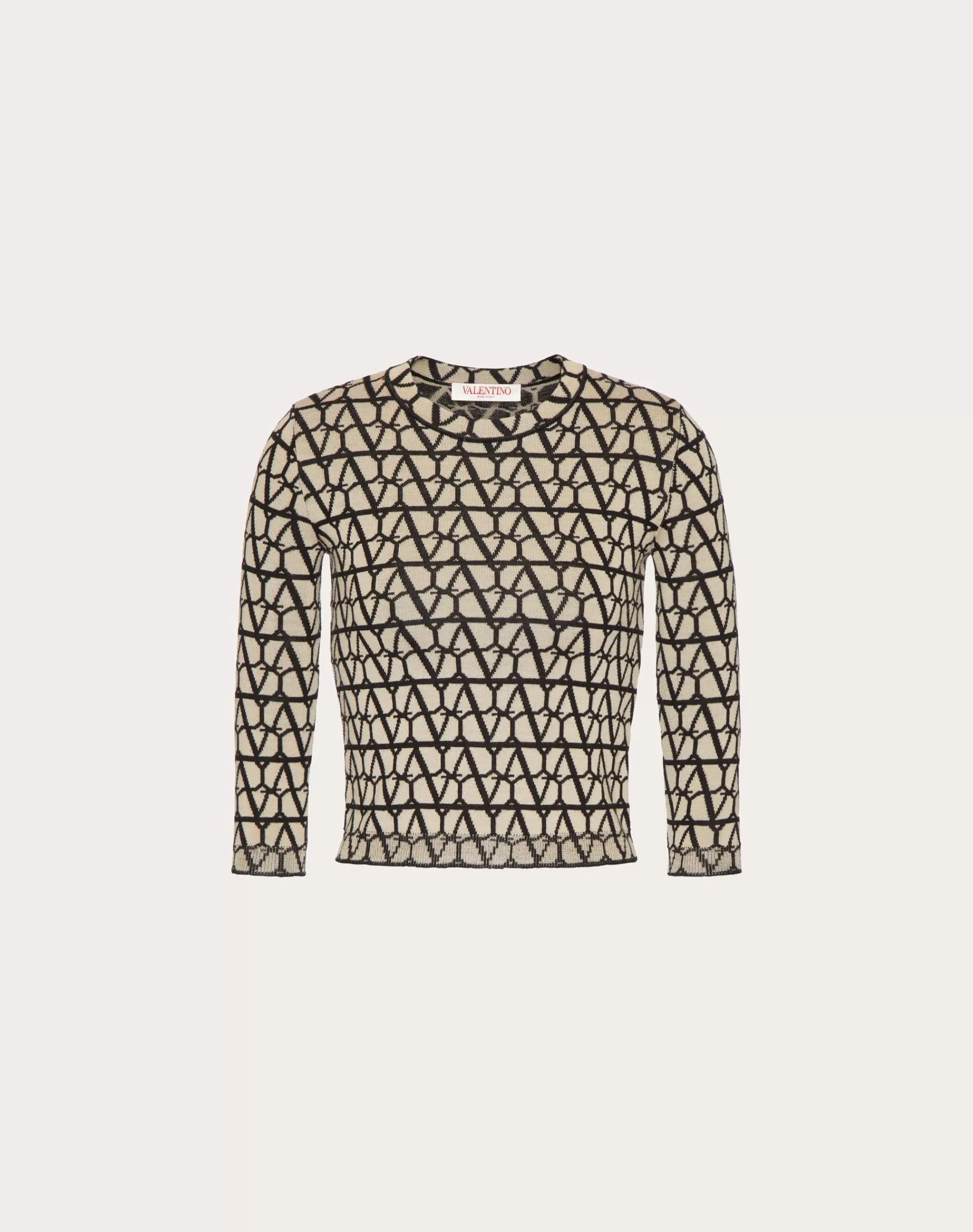 Valentino TOILE ICONOGRAPHE WOOL JUMPER Beige/black New