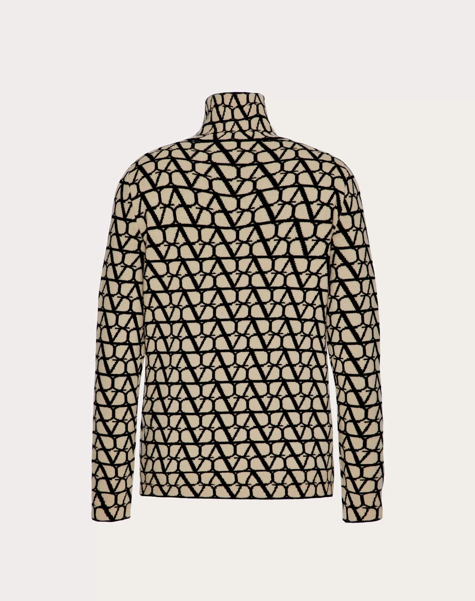 Valentino TOILE ICONOGRAPHE WOOL JUMPER Beige/black Sale