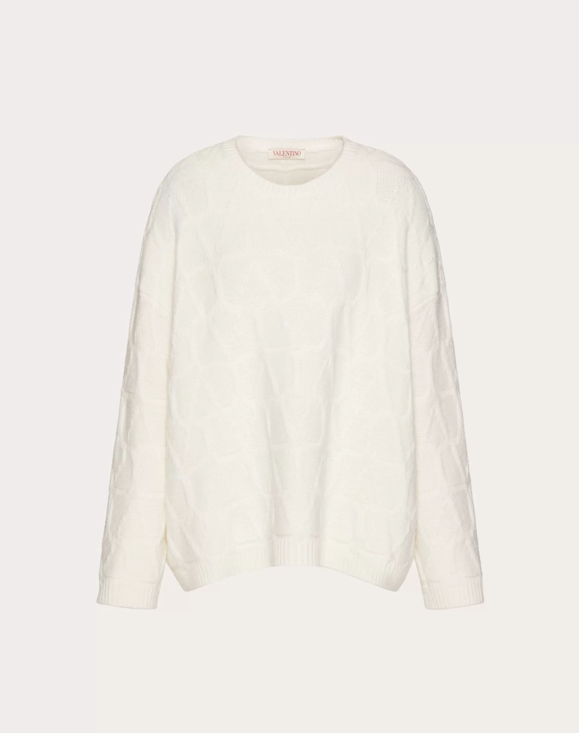 Valentino TOILE ICONOGRAPHE WOOL SWEATER Ivory Best Sale