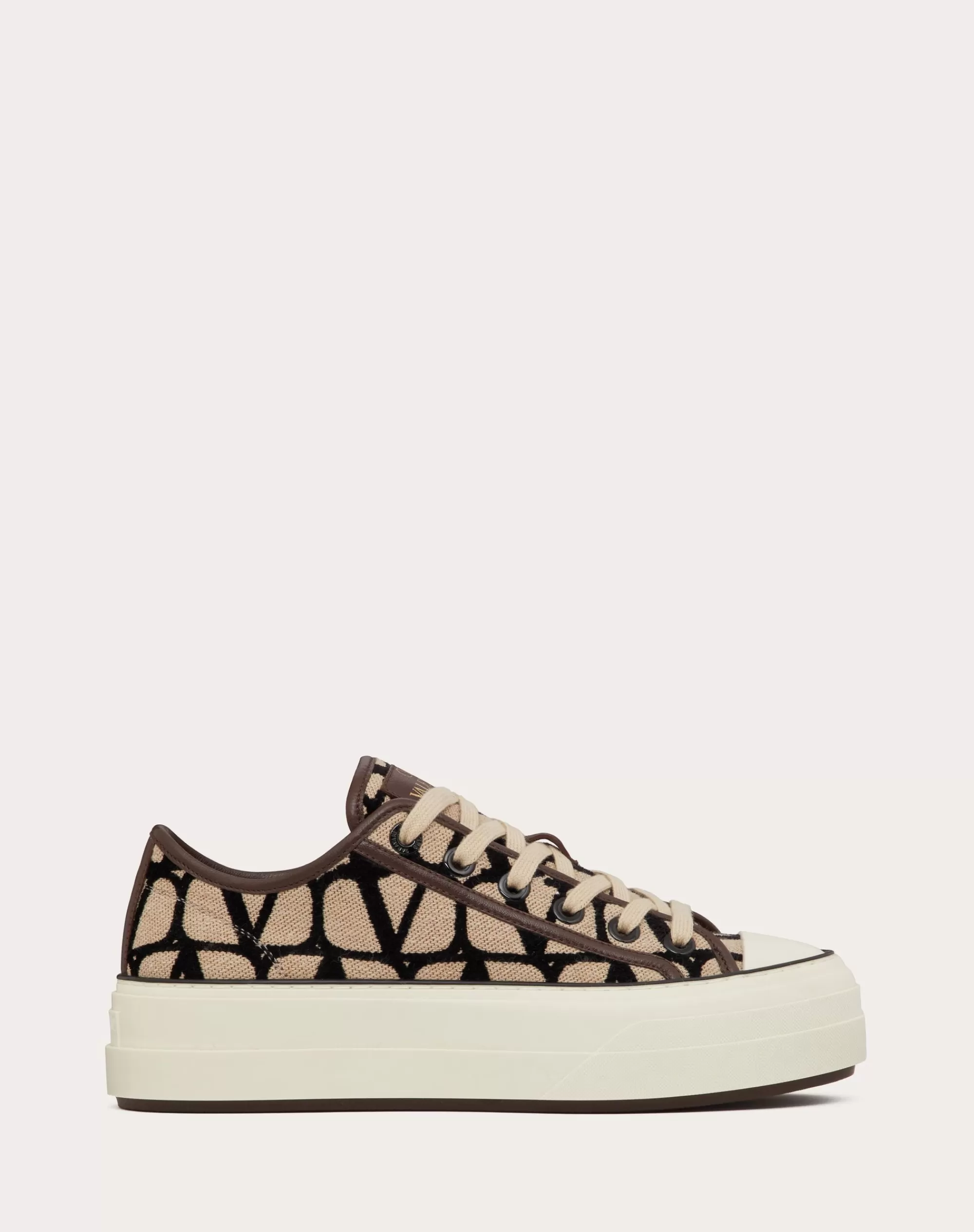 Valentino TOTALOOP XL SNEAKER IN TOILE ICONOGRAPHE Beige/black New