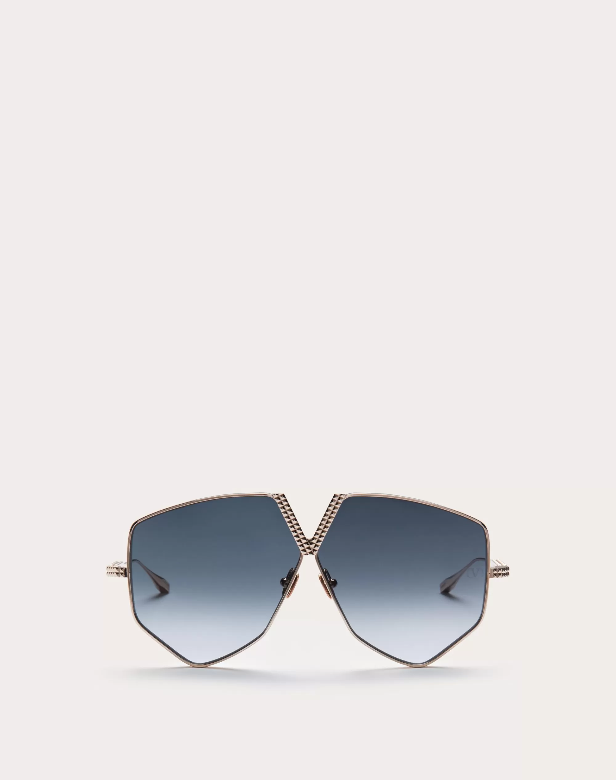 Valentino V - HEXAGON OVERSIZED TITANIUM AVIATOR FRAME GradientGrey Fashion