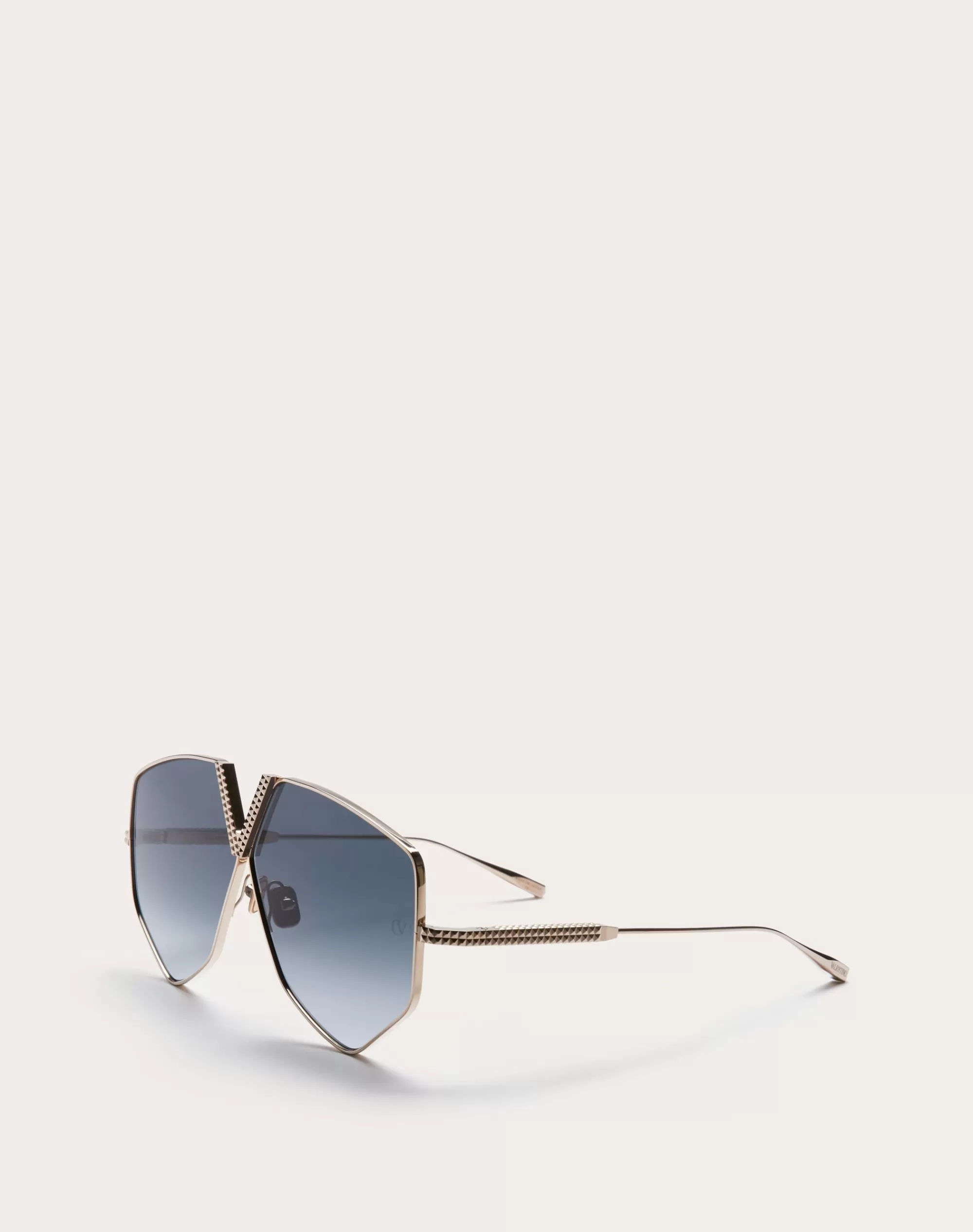 Valentino V - HEXAGON OVERSIZED TITANIUM AVIATOR FRAME GradientGrey Fashion