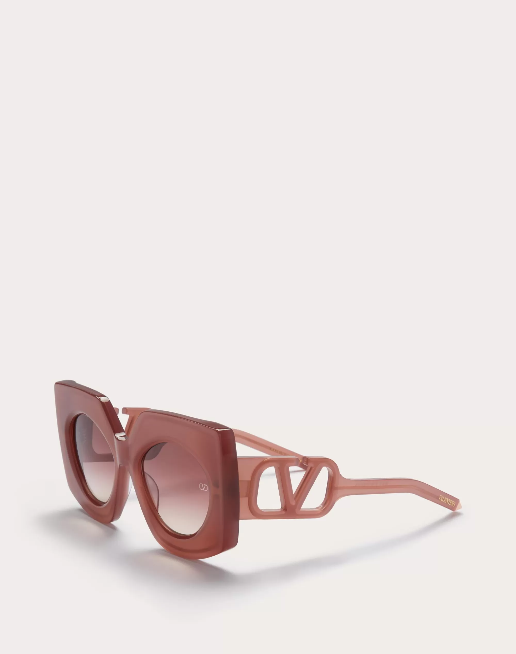 Valentino V - SOUL OVERSIZED SQUARED BUTTERFLY ACETATE FRAME PowderRose Fashion