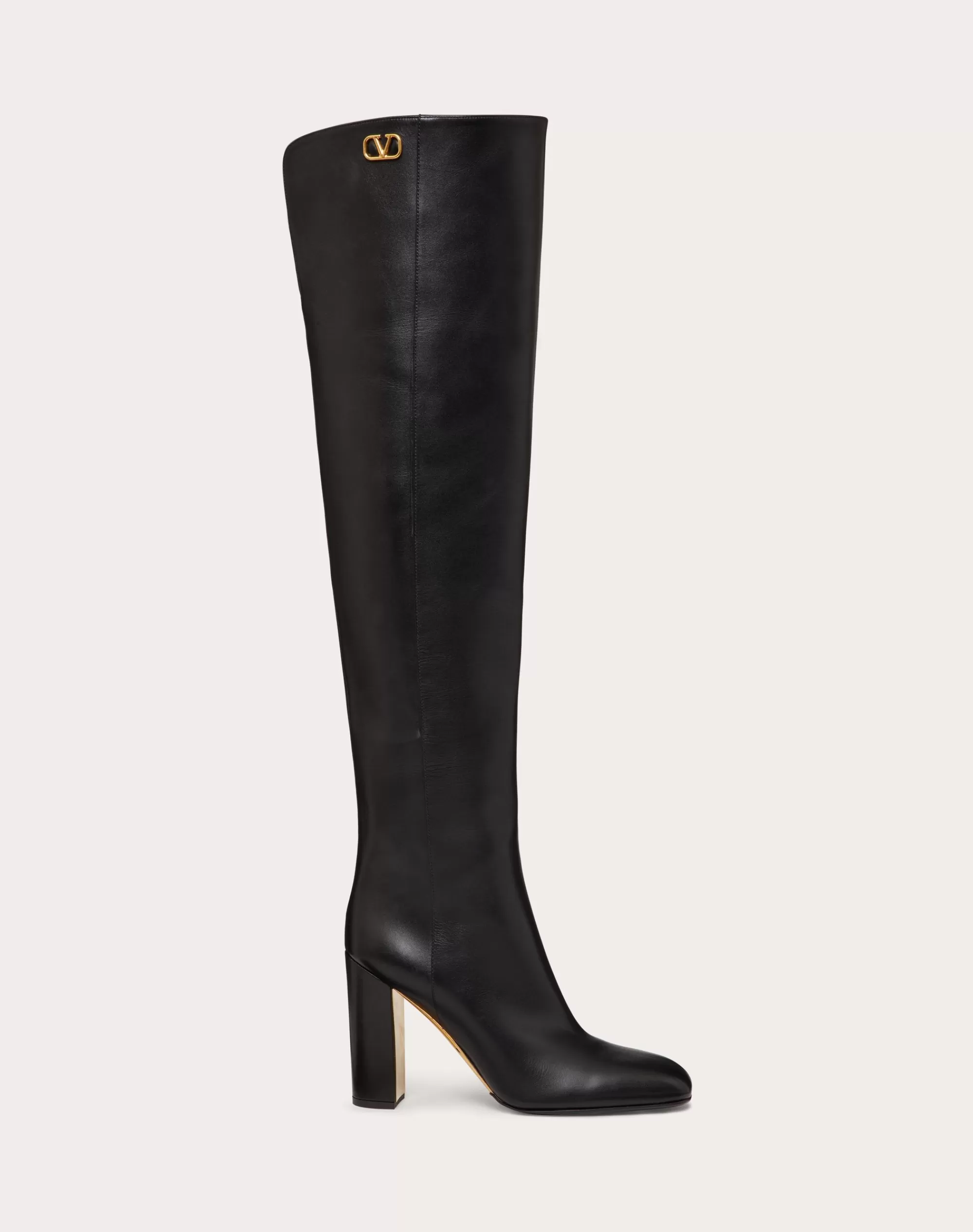 Valentino GARAVANI GOLDEN WALK OVER-THE-KNEE CALFSKIN BOOT 95MM Black Cheap