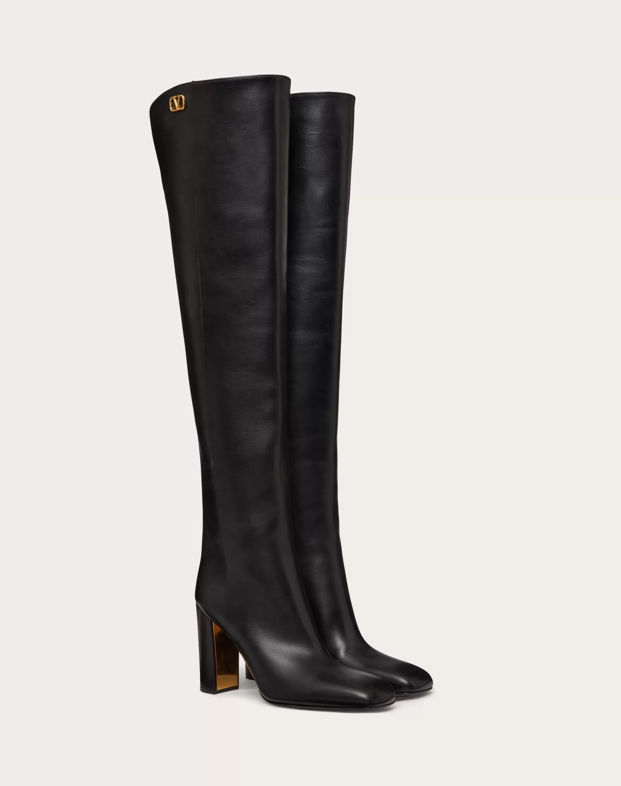 Valentino GARAVANI GOLDEN WALK OVER-THE-KNEE CALFSKIN BOOT 95MM Black Cheap