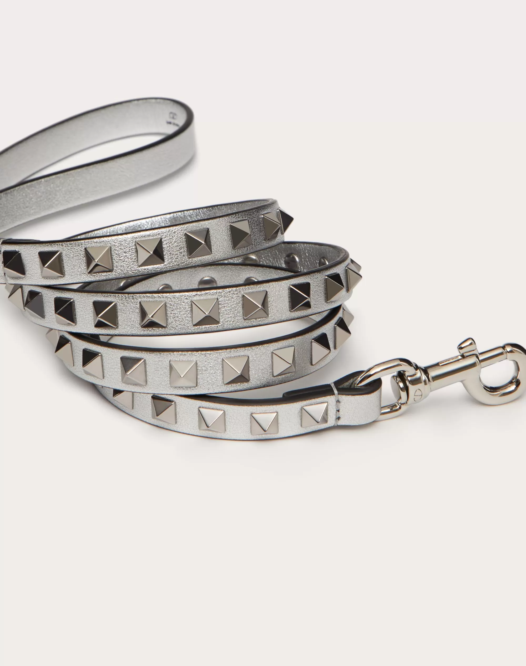 Valentino GARAVANI ROCKSTUD PET LEASH Silver Hot