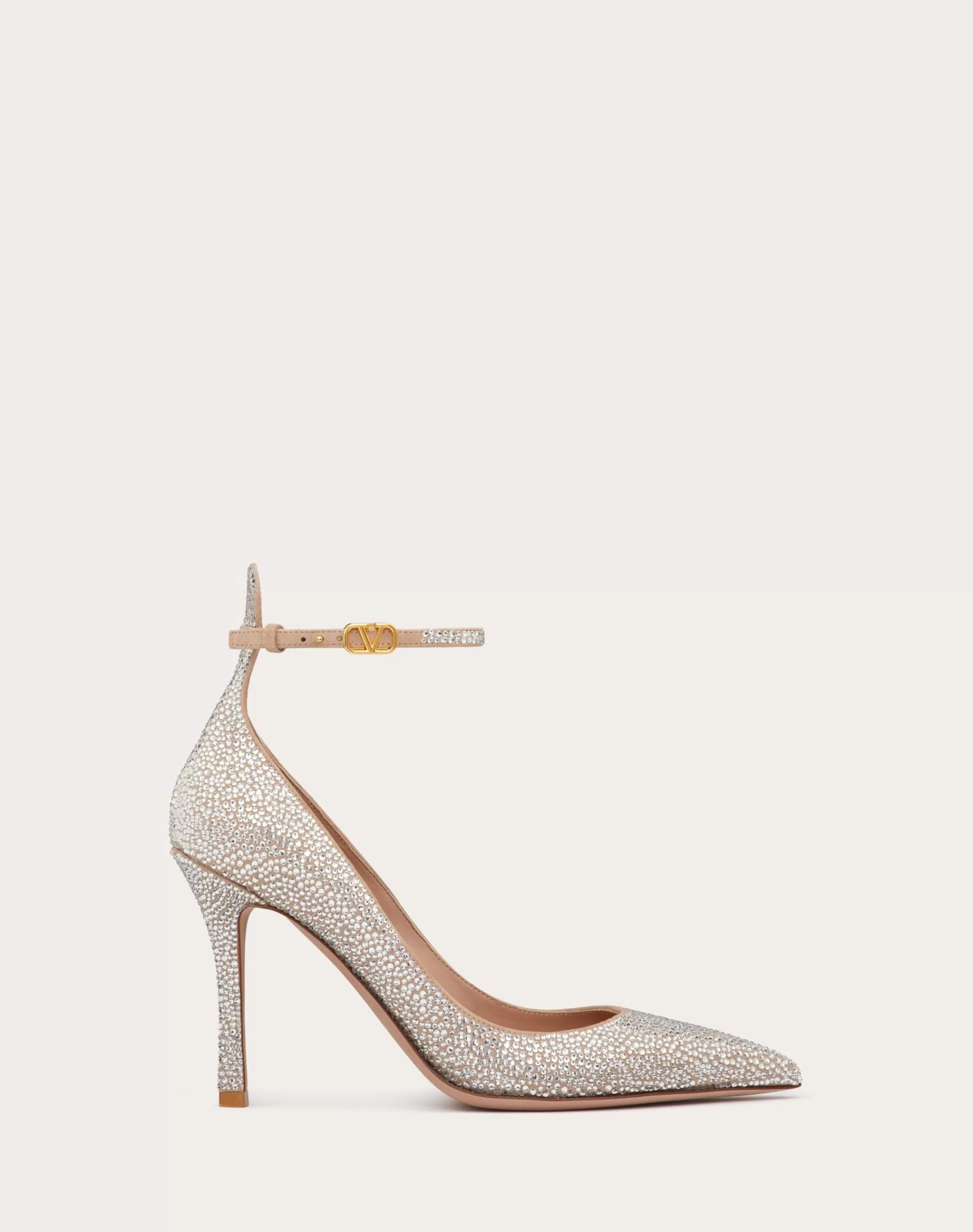 Valentino GARAVANI TAN-GO PUMP WITH CRYSTALS 100MM Crystal/roseCannelle Best