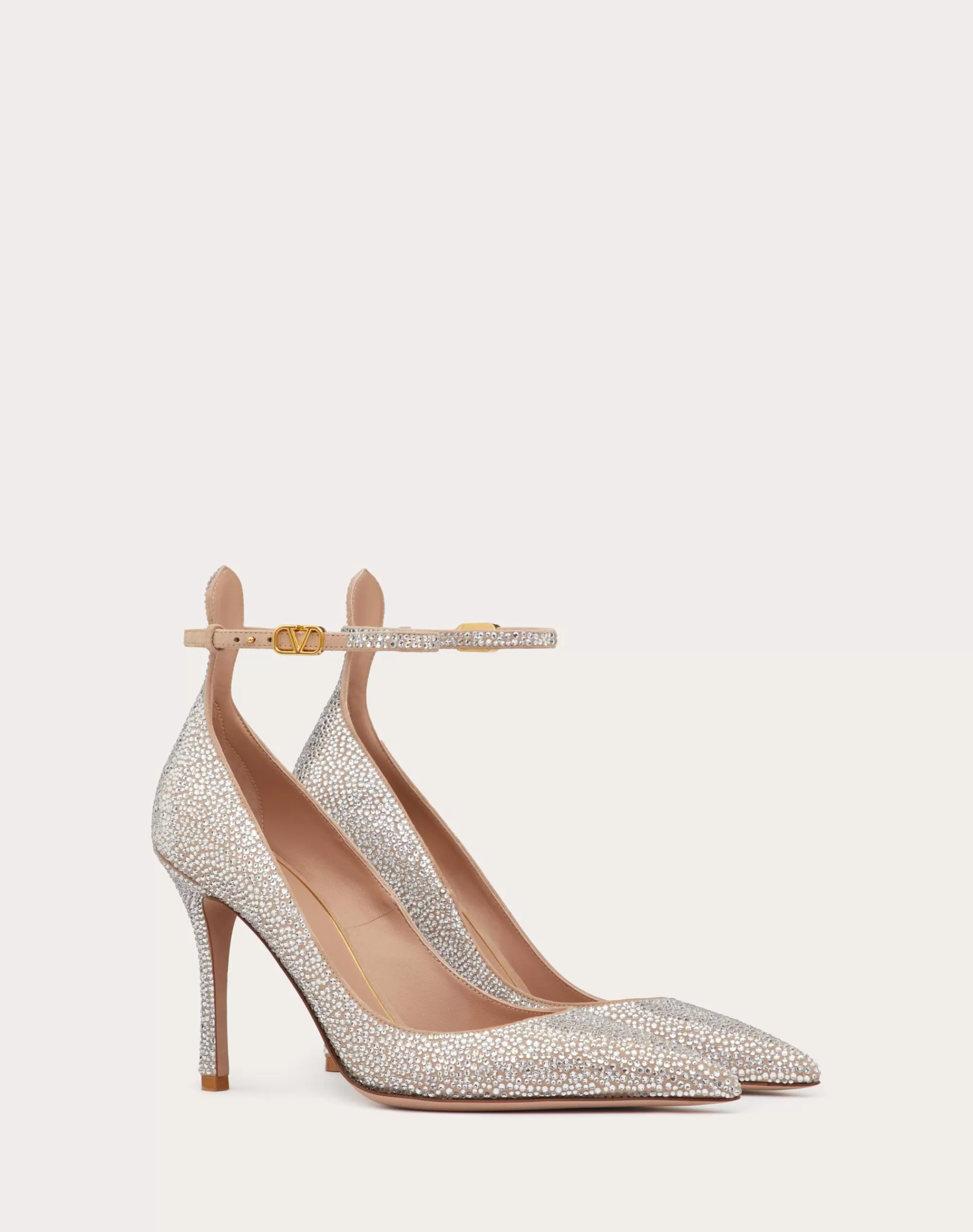 Valentino GARAVANI TAN-GO PUMP WITH CRYSTALS 100MM Crystal/roseCannelle Best