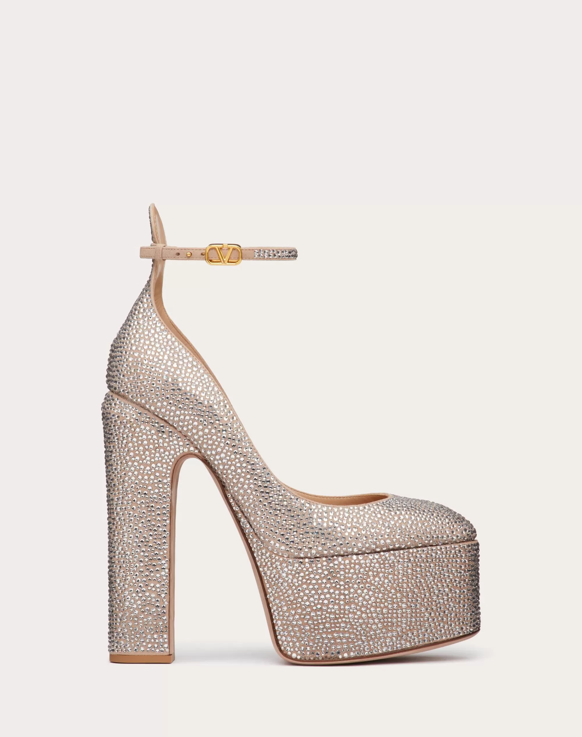 Valentino GARAVANI TAN-GO PUMP WITH CRYSTALS 155MM Crystal/roseCannelle Fashion