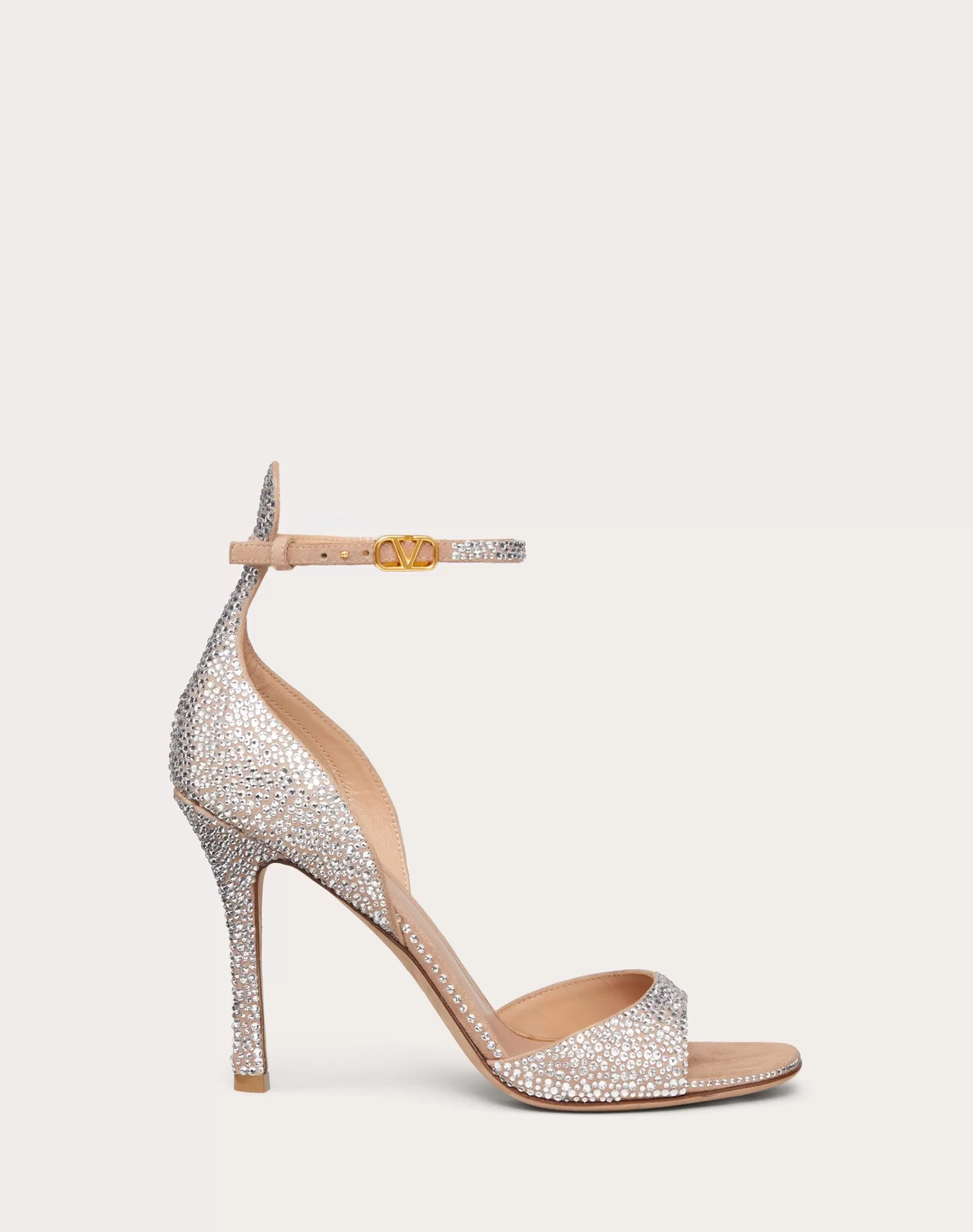 Valentino GARAVANI TAN-GO SANDAL WITH CRYSTALS 100MM Crystal/roseCannelle Cheap