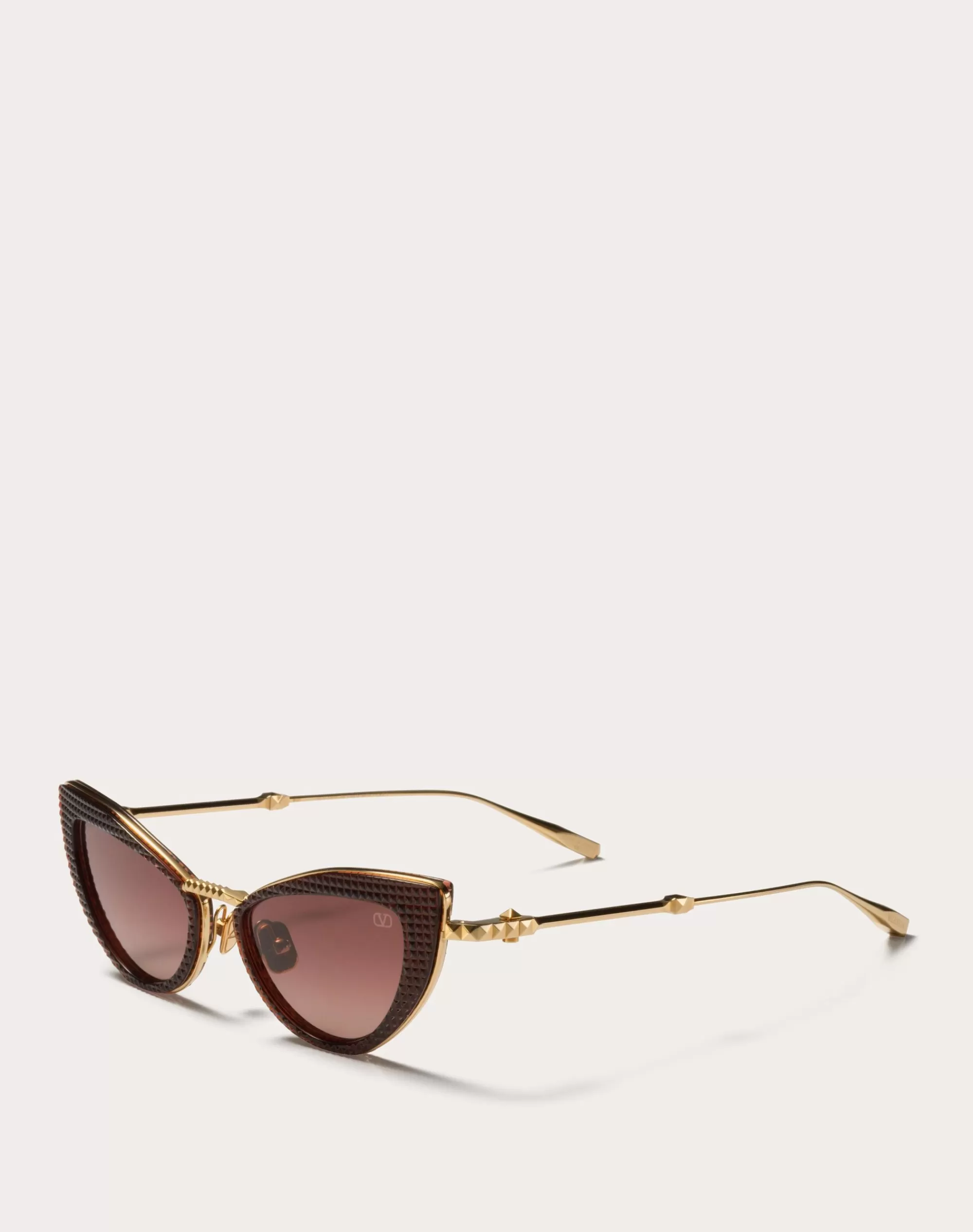 Valentino VIII - CAT-EYE TITANIUM AND POLYAMIDE STUD FRAME Burgundy/​gradientPink Clearance