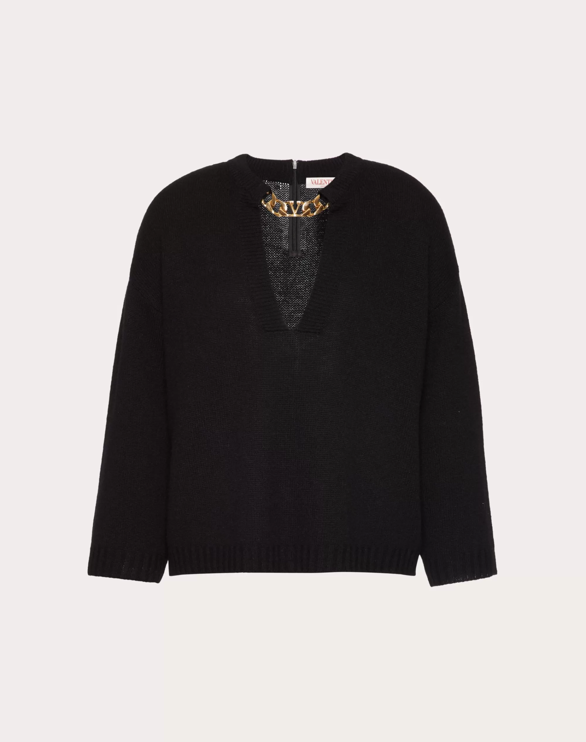 Valentino VLOGO CHAIN CASHMERE JUMPER Black Online