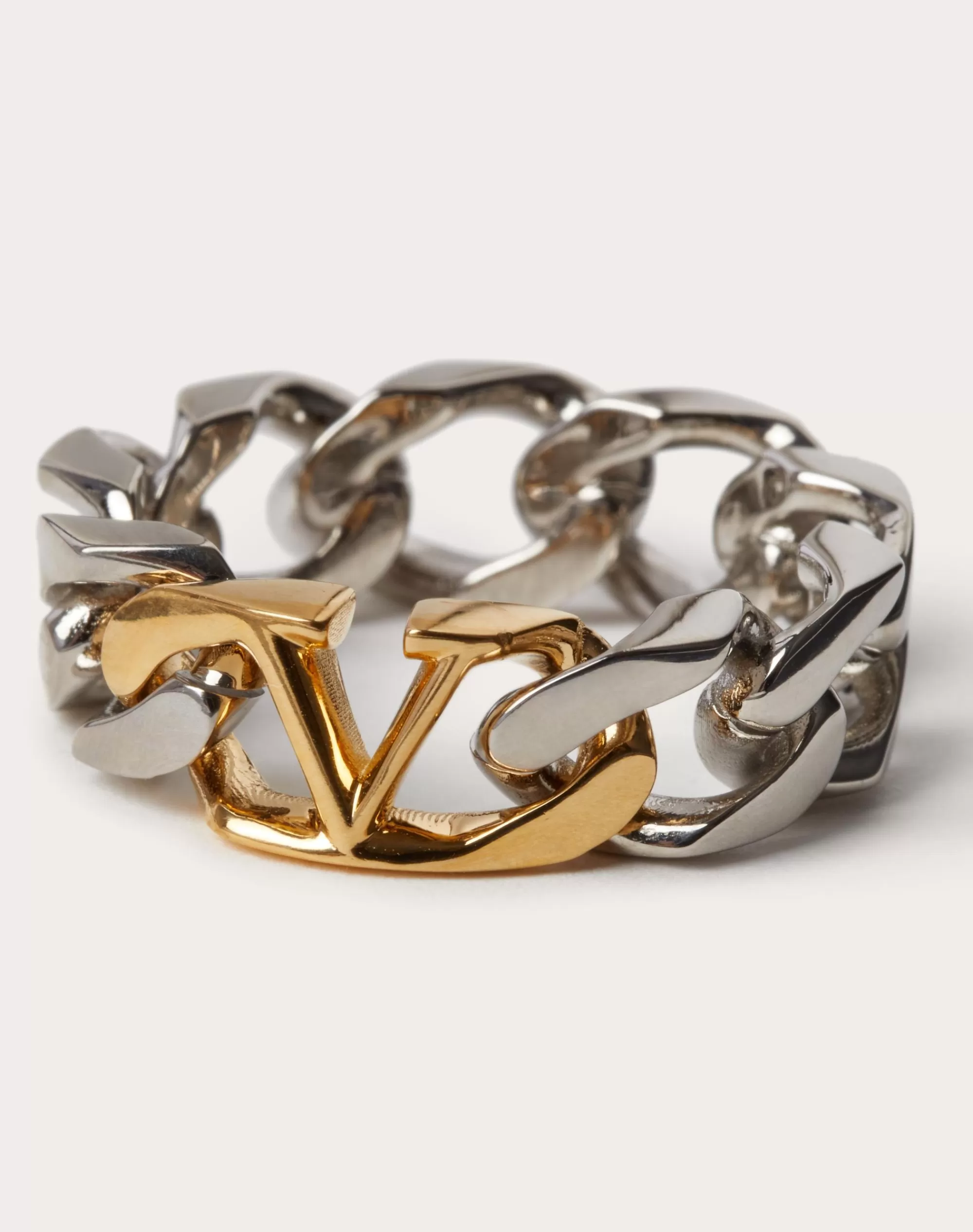 Valentino VLOGO CHAIN METAL RING Gold Fashion