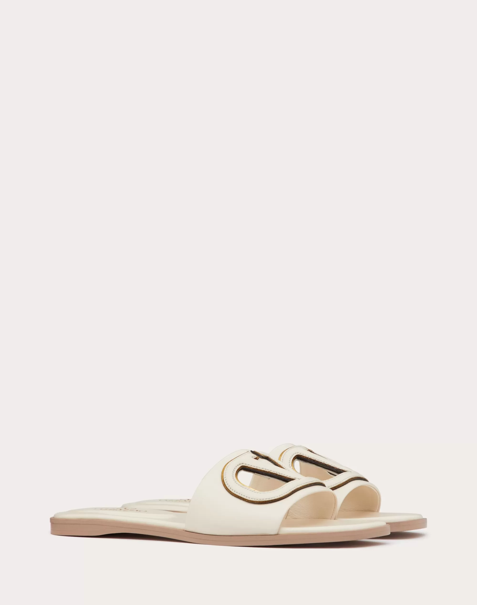 Valentino VLOGO CUT-OUT CALFSKIN SLIDE SANDAL Discount