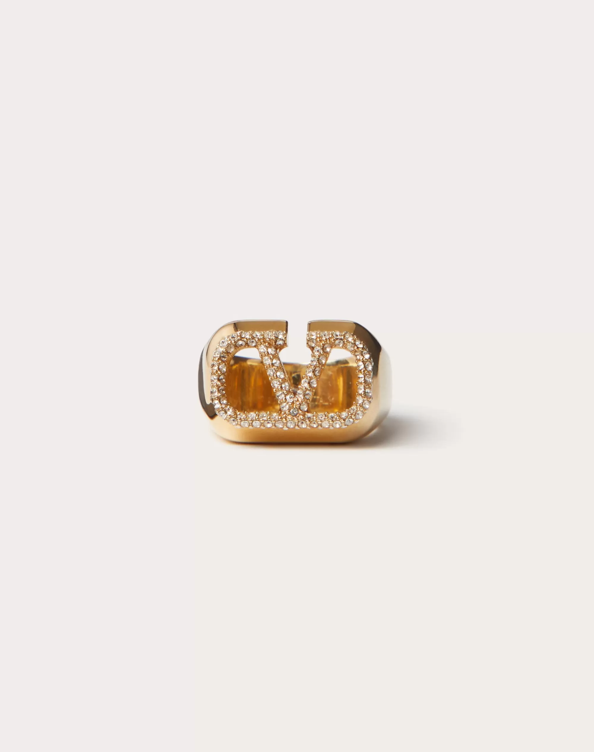 Valentino VLOGO SIGNATURE AND SWAROVSKI® CRYSTAL RING Gold Cheap