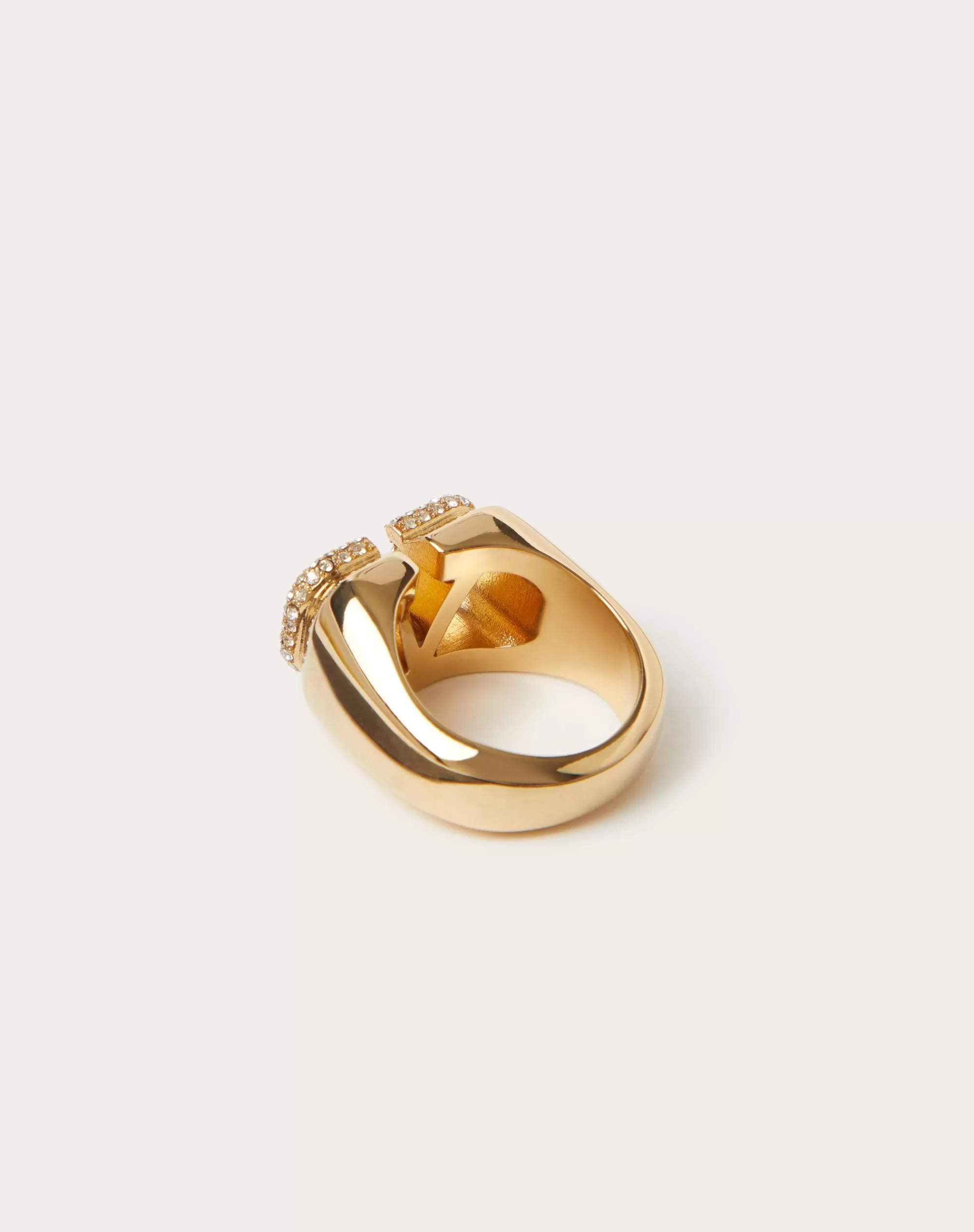 Valentino VLOGO SIGNATURE AND SWAROVSKI® CRYSTAL RING Gold Cheap