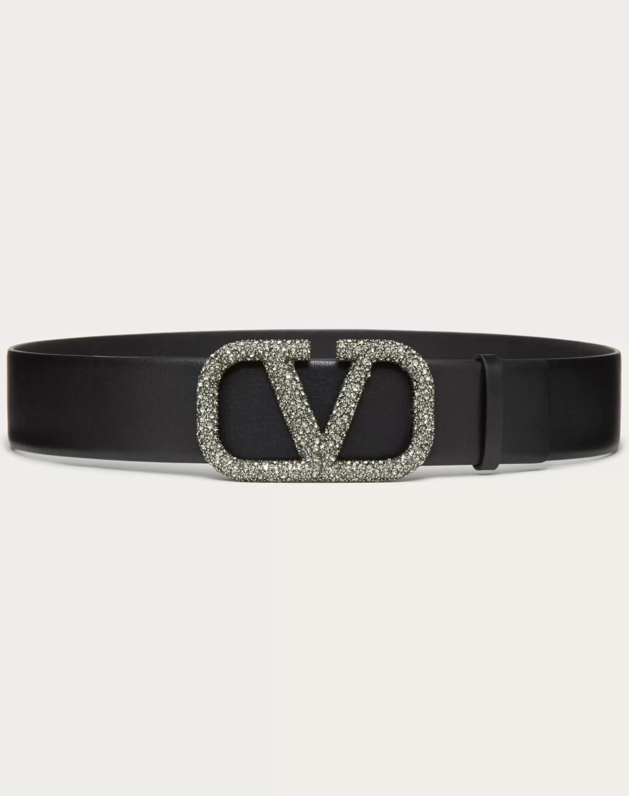 Valentino VLOGO SIGNATURE BELT IN GLOSSY CALFSKIN 40MM Black Flash Sale