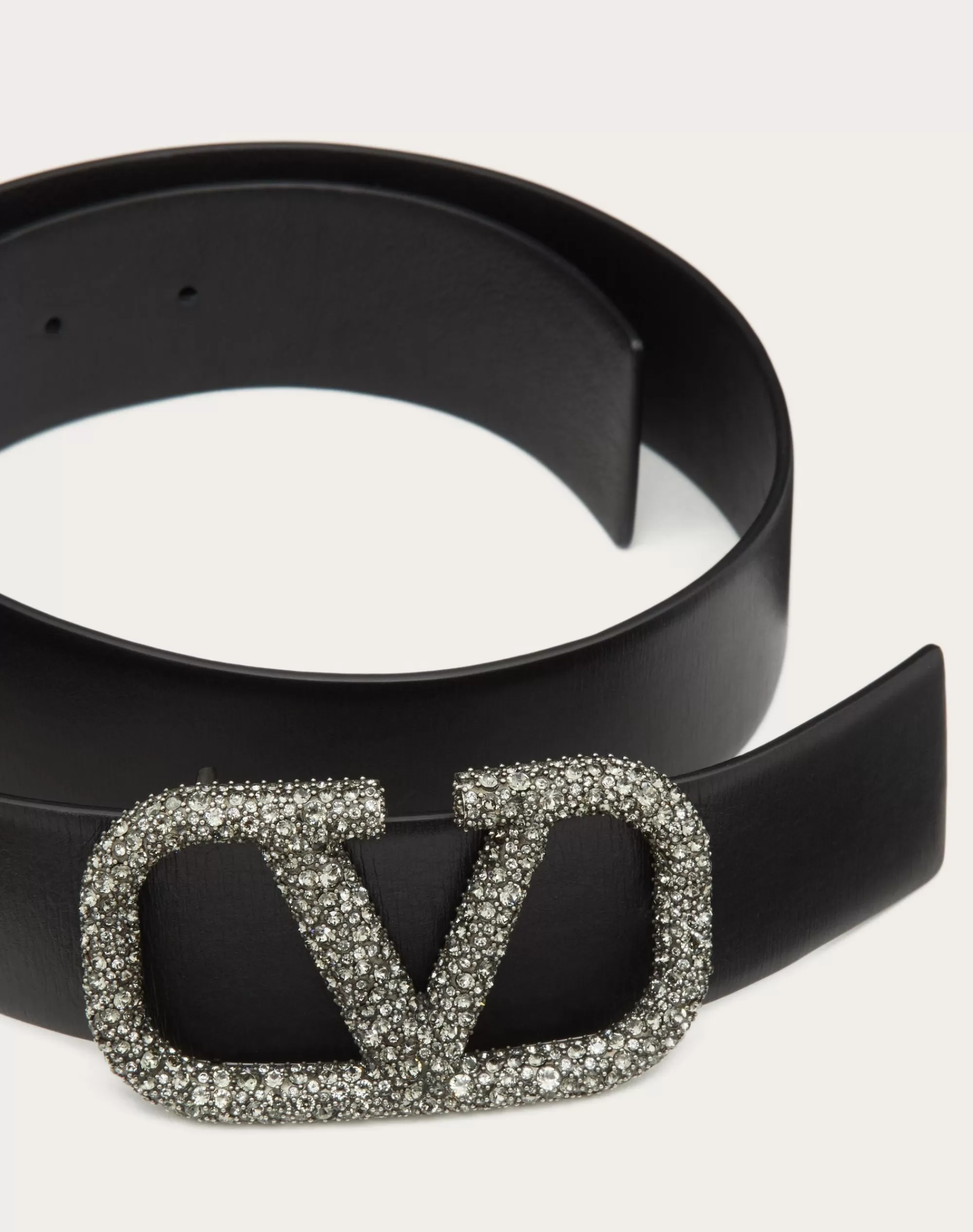 Valentino VLOGO SIGNATURE BELT IN GLOSSY CALFSKIN 40MM Black Flash Sale