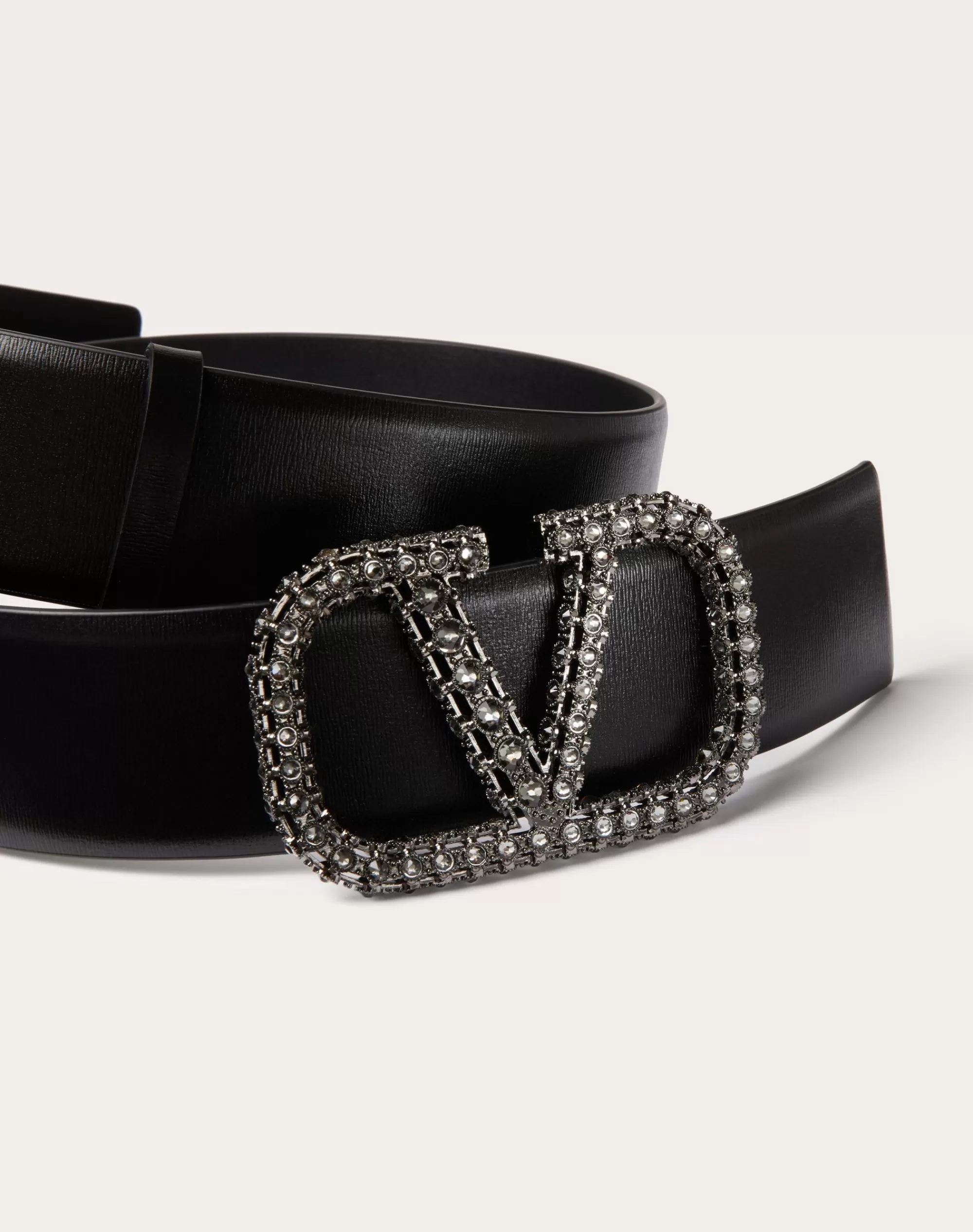 Valentino VLOGO SIGNATURE BELT IN SHINY CALFSKIN 40MM Black Cheap