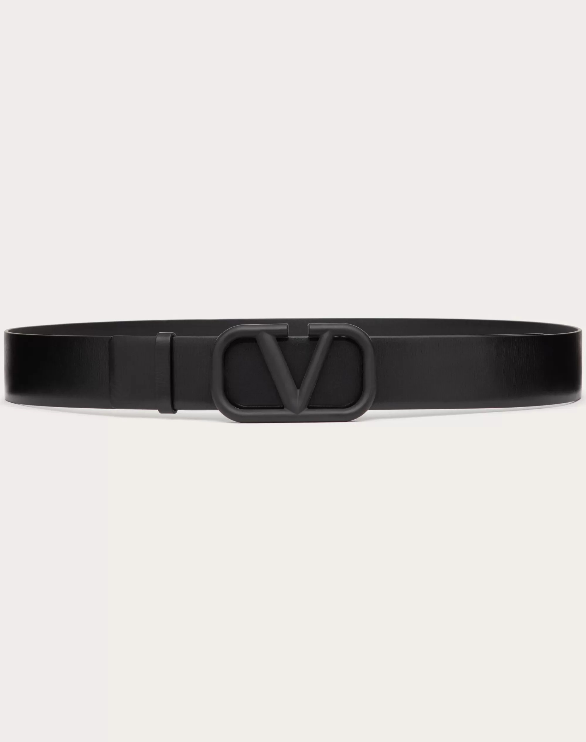 Valentino VLOGO SIGNATURE CALFSKIN BELT Black Hot