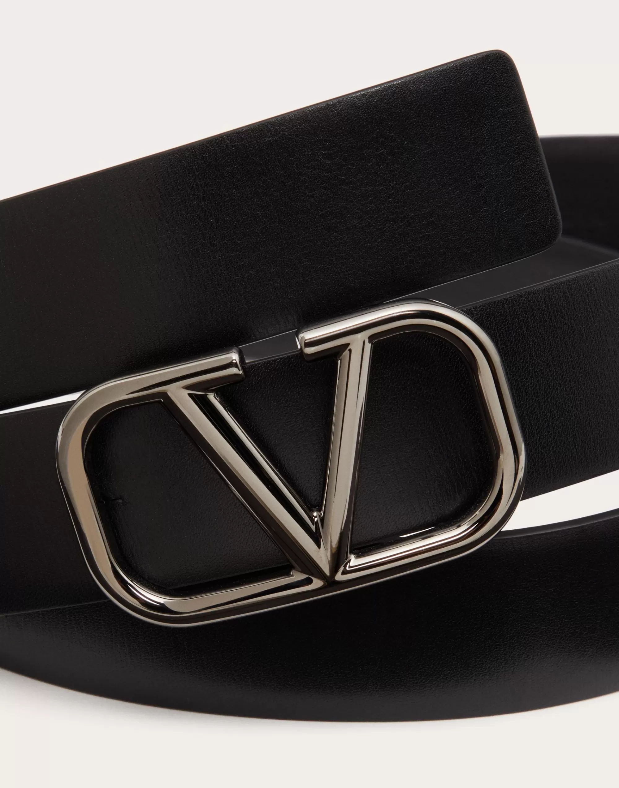 Valentino VLOGO SIGNATURE CALFSKIN BELT 30 MM Black Discount