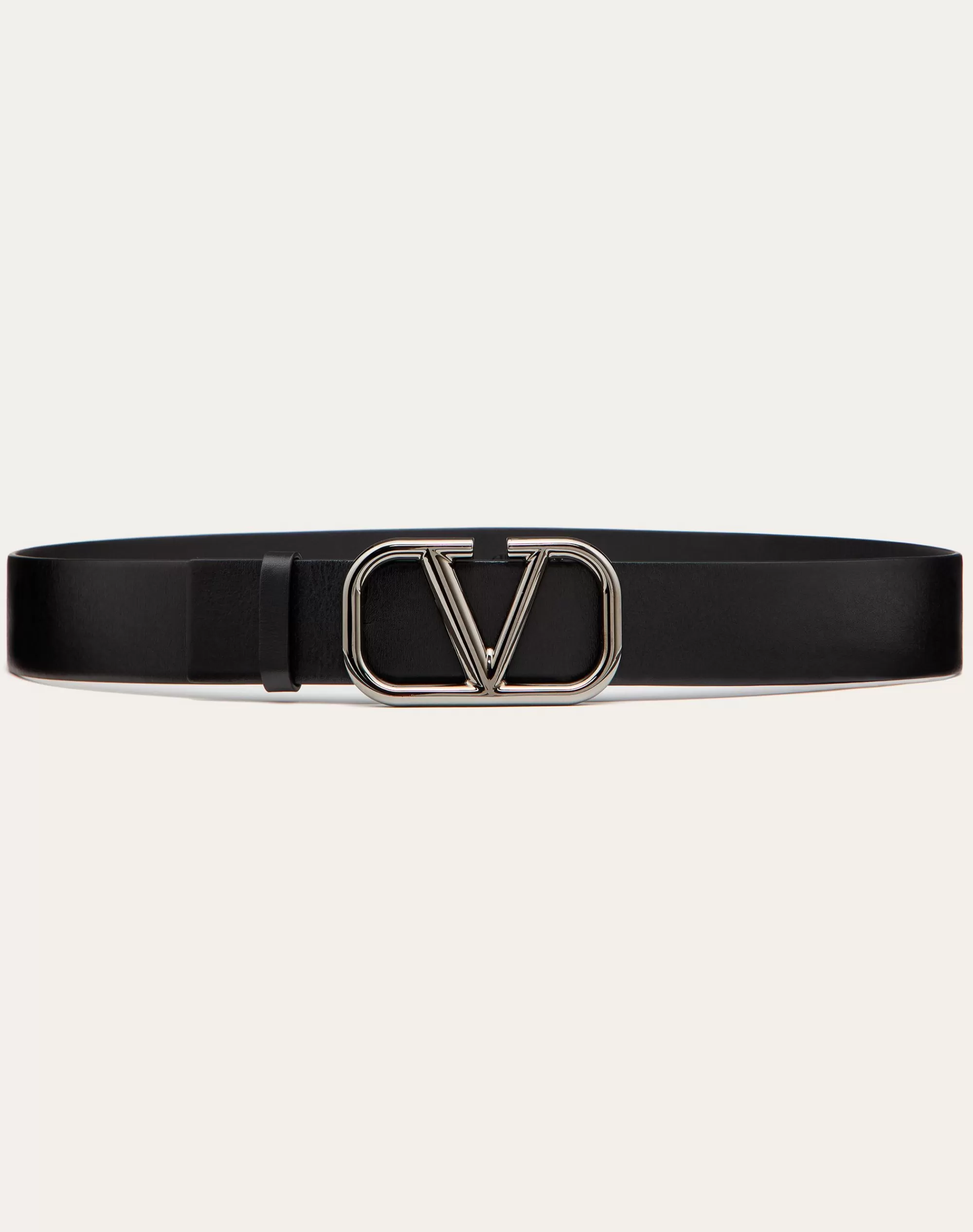 Valentino VLOGO SIGNATURE CALFSKIN BELT 40 MM Black Hot