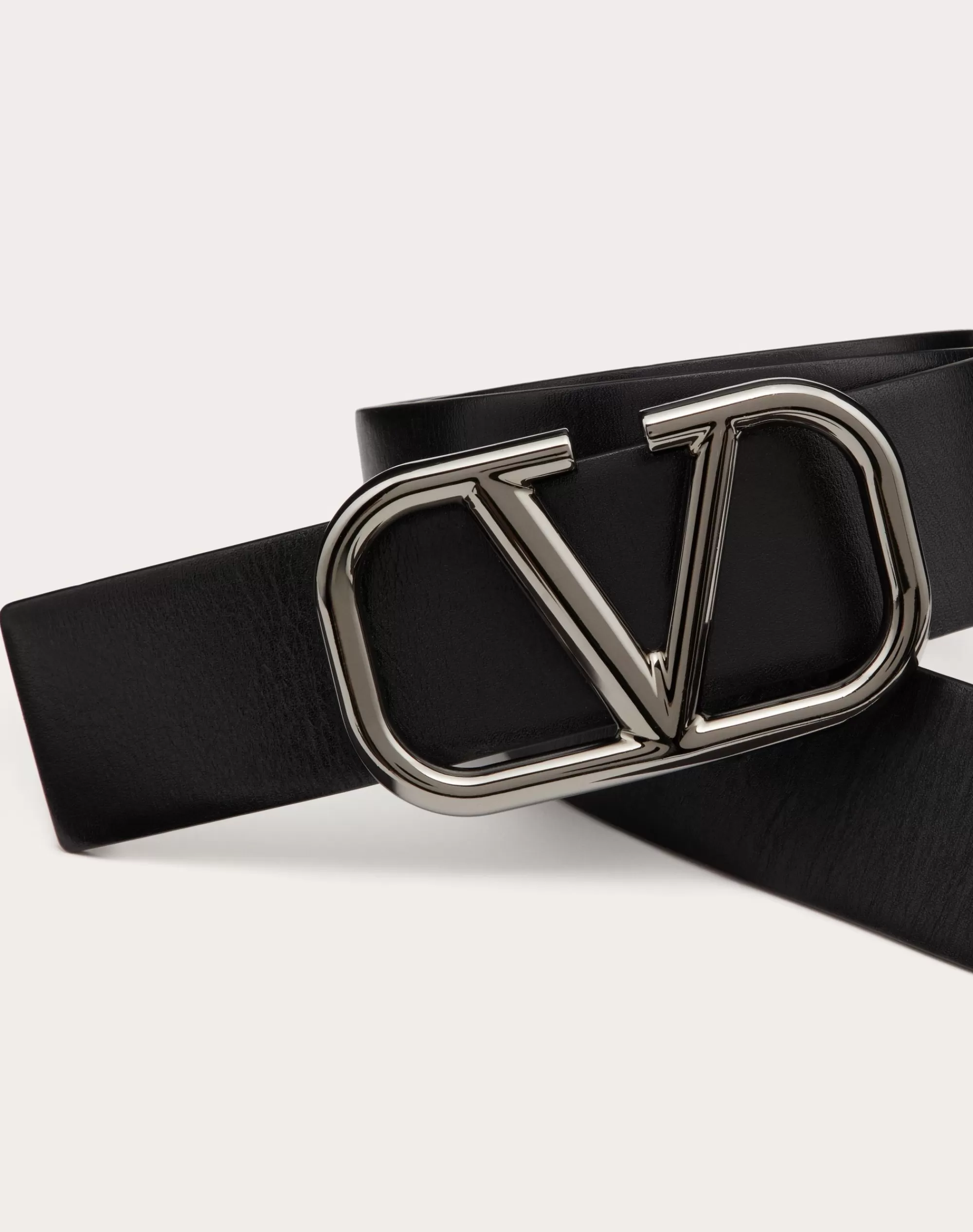 Valentino VLOGO SIGNATURE CALFSKIN BELT 40 MM Black Hot