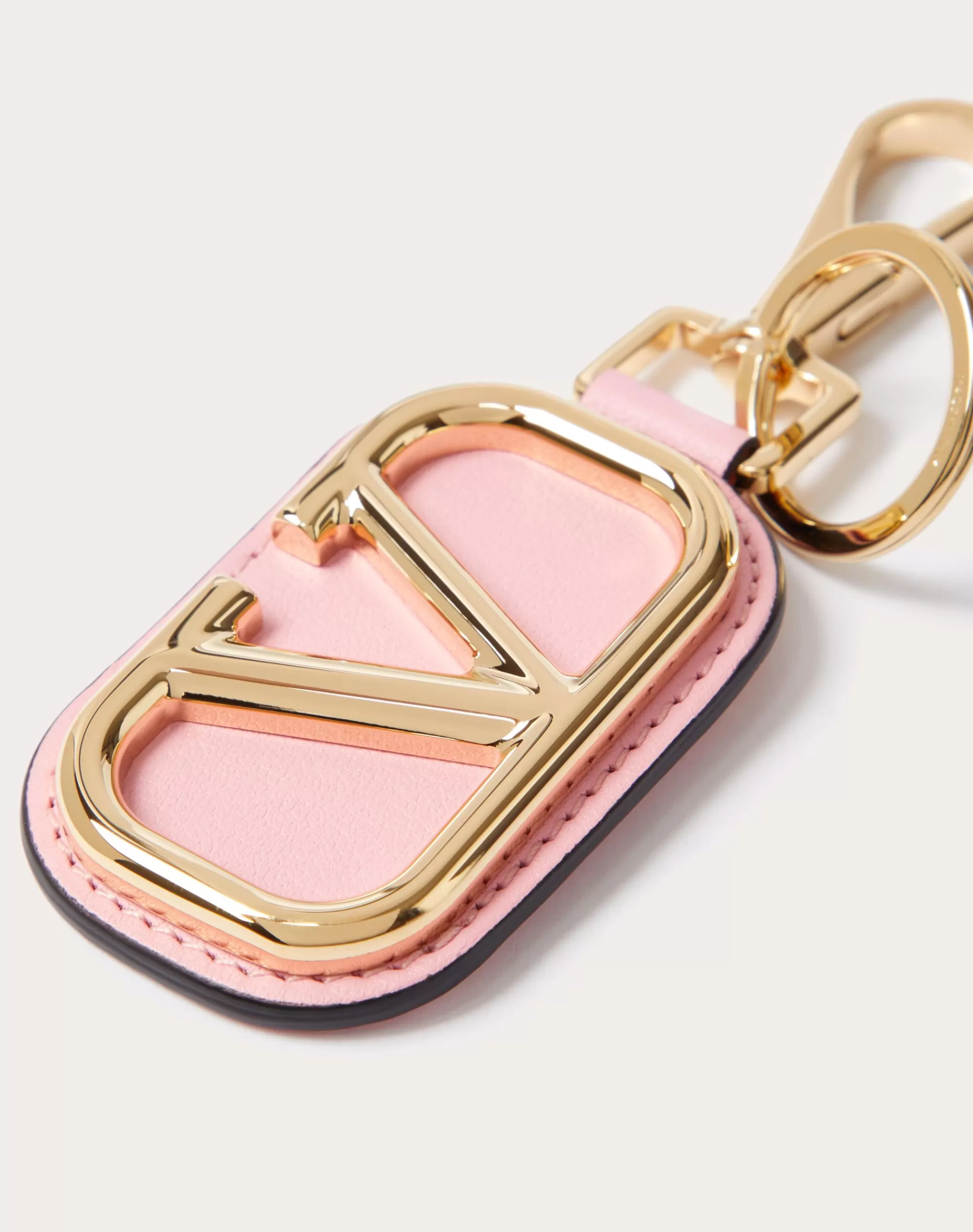 Valentino VLOGO SIGNATURE CALFSKIN KEY CHAIN RockPink Cheap