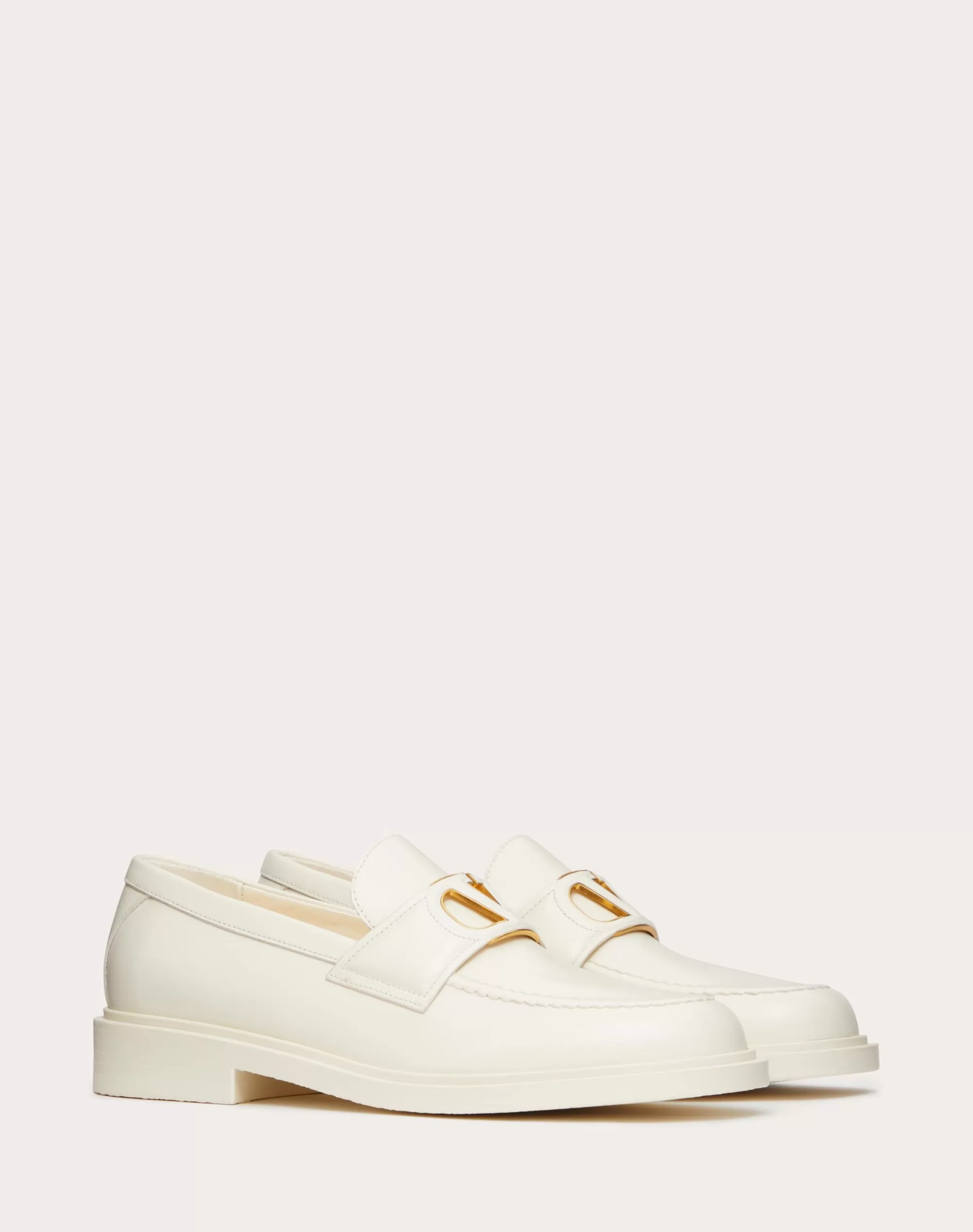 Valentino VLOGO SIGNATURE CALFSKIN LOAFER Ivory Fashion