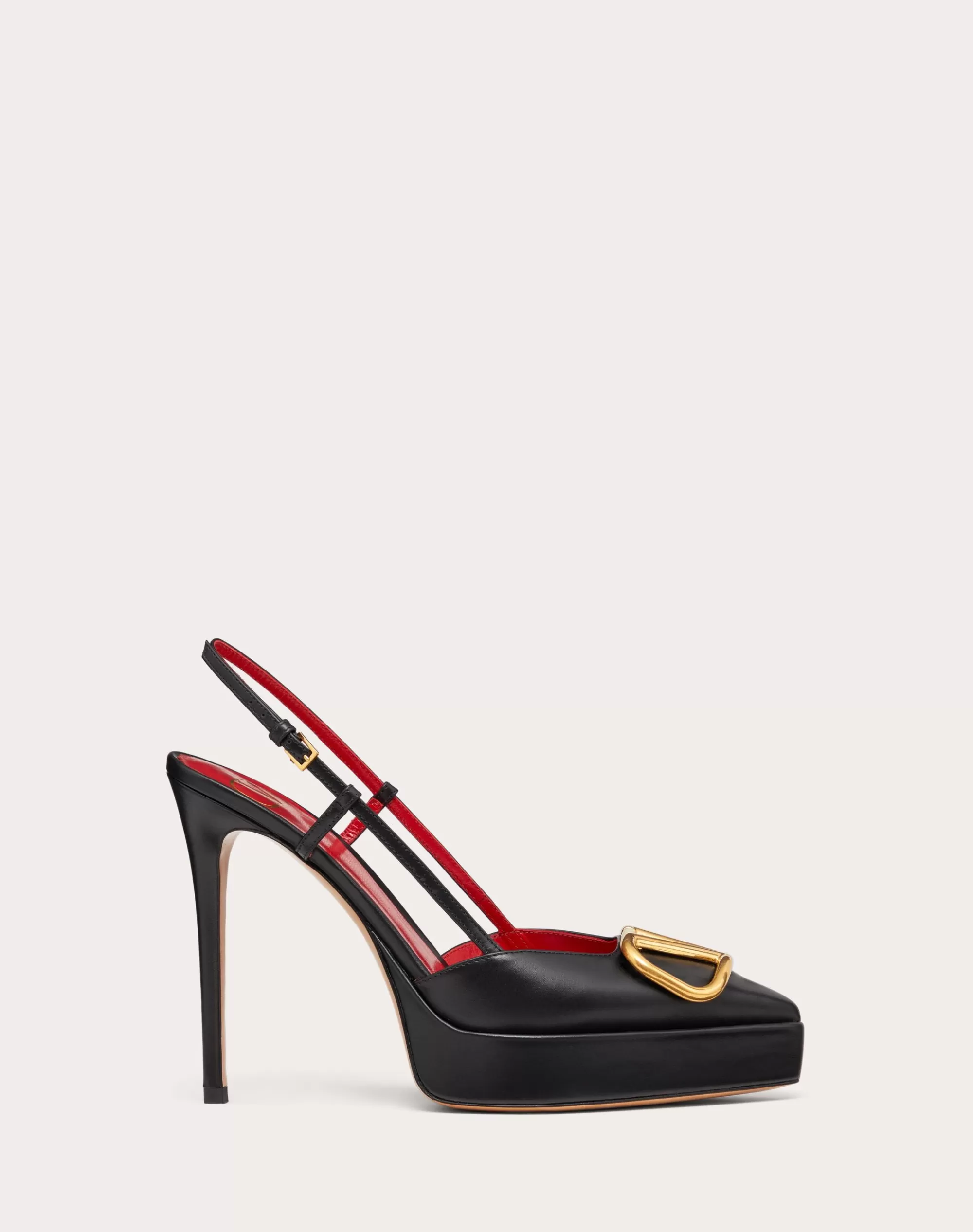 Valentino VLOGO SIGNATURE CALFSKIN SLINGBACK PLATFORM PUMP 120MM Clearance