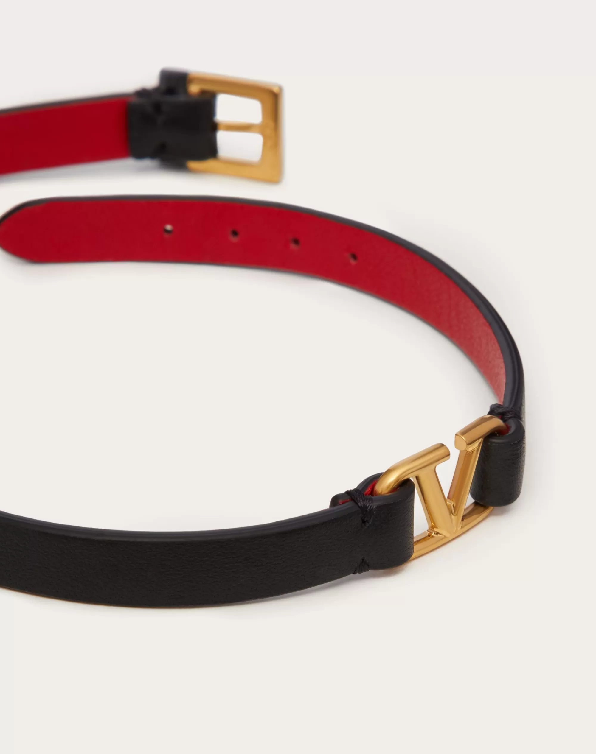 Valentino VLOGO SIGNATURE DOUBLE-STRAP BRACELET IN CALFSKIN Clearance