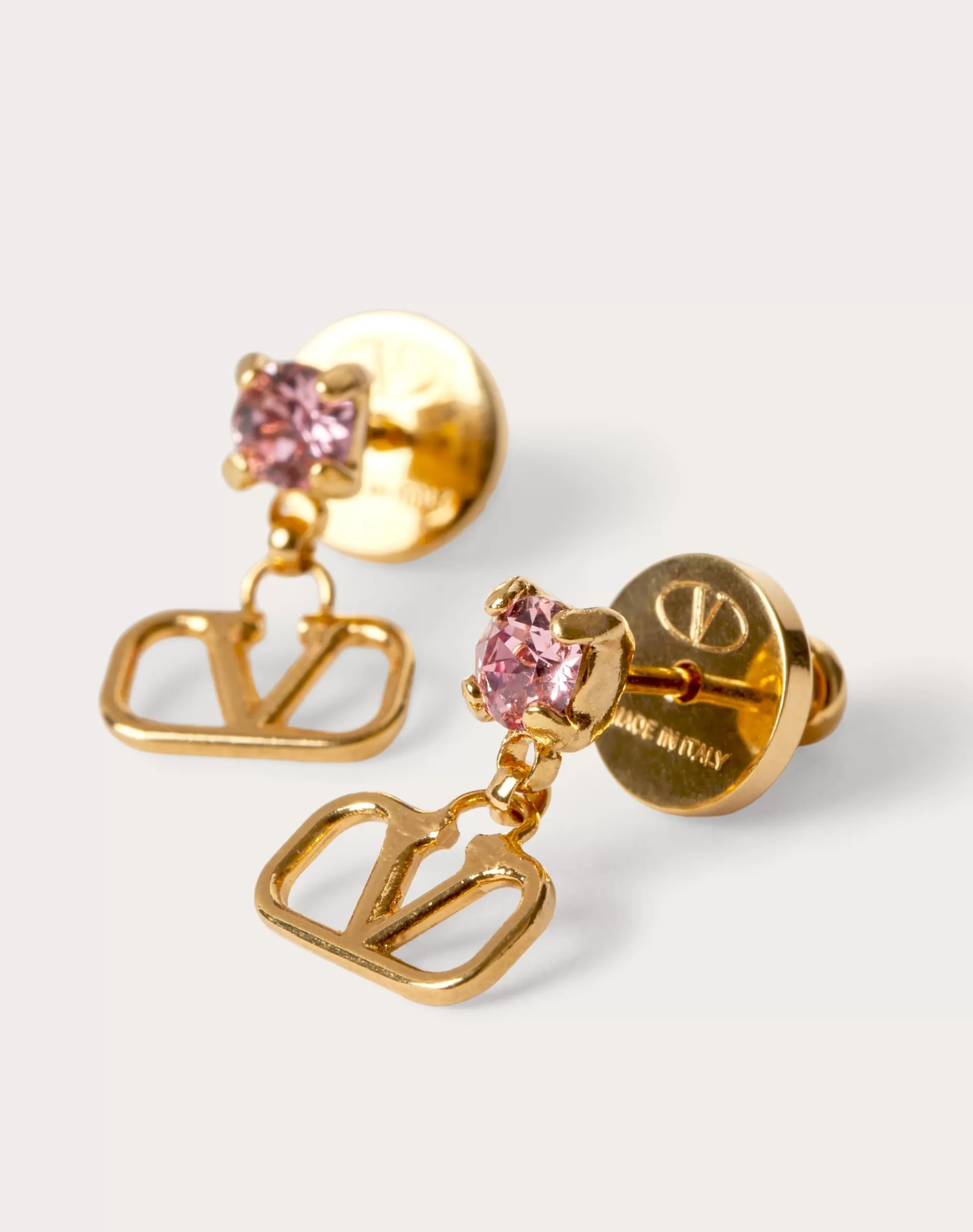 Valentino VLOGO SIGNATURE EARRINGS IN METAL AND SWAROVSKI® CRYSTALS Discount