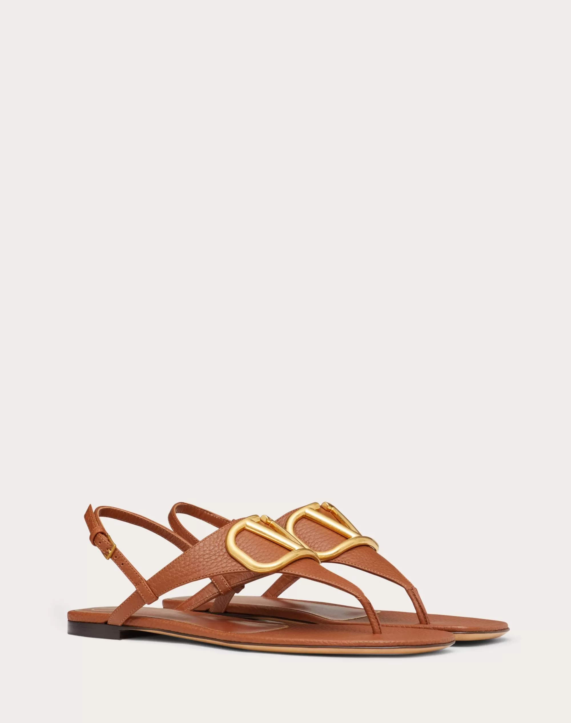 Valentino VLOGO SIGNATURE FLAT THONG SANDAL IN GRAINY CALFSKIN Discount