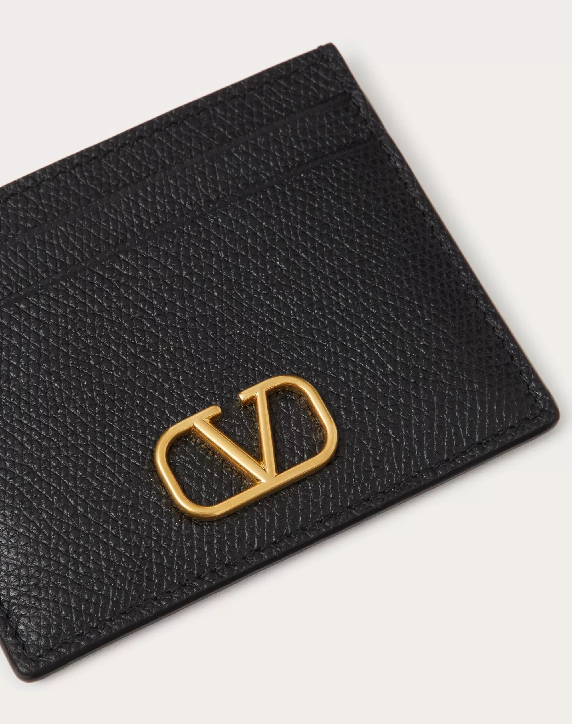 Valentino VLOGO SIGNATURE GRAINY CALFSKIN CARDHOLDER Best Sale