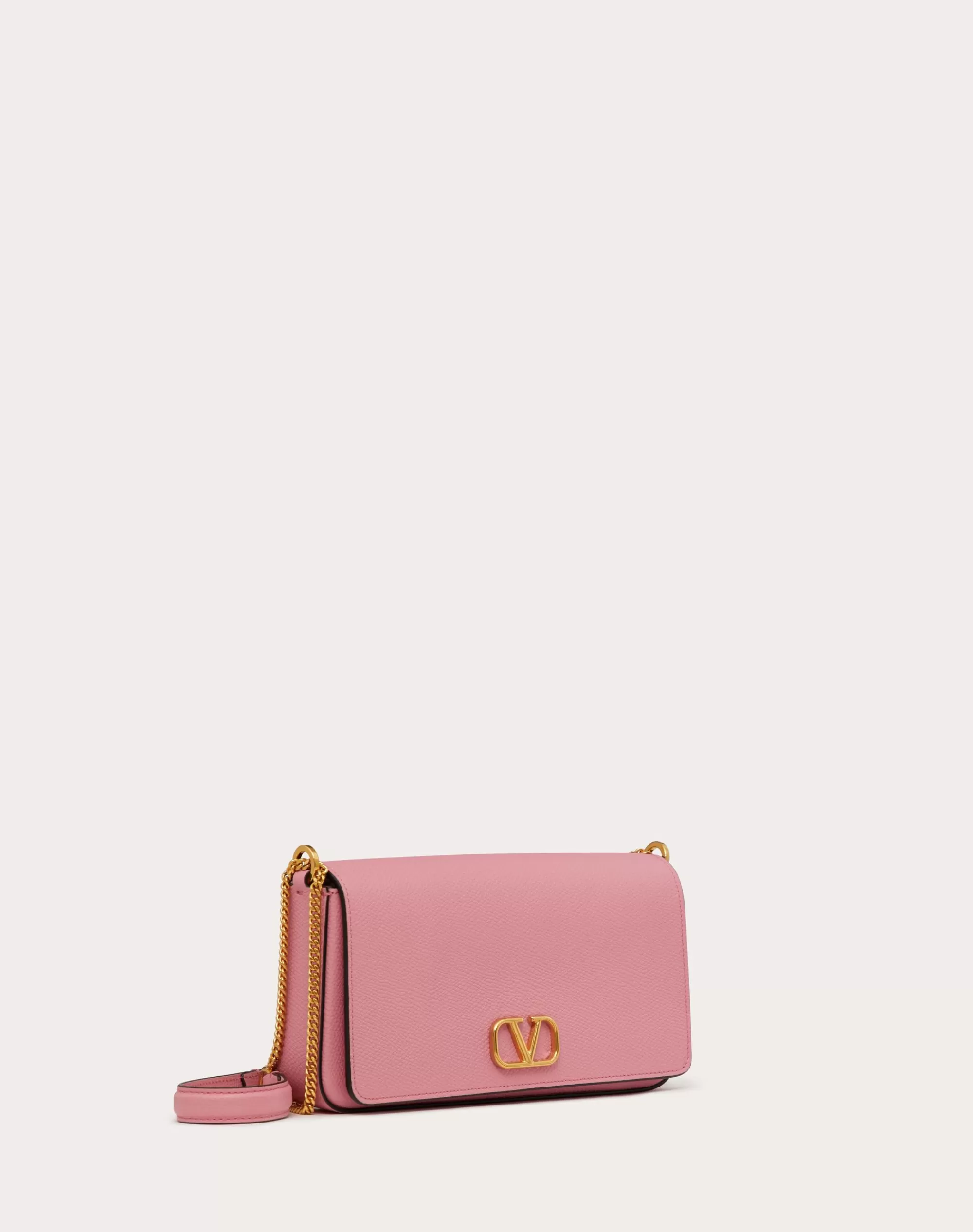 Valentino VLOGO SIGNATURE GRAINY CALFSKIN POUCH WITH CHAIN CandyRose Outlet