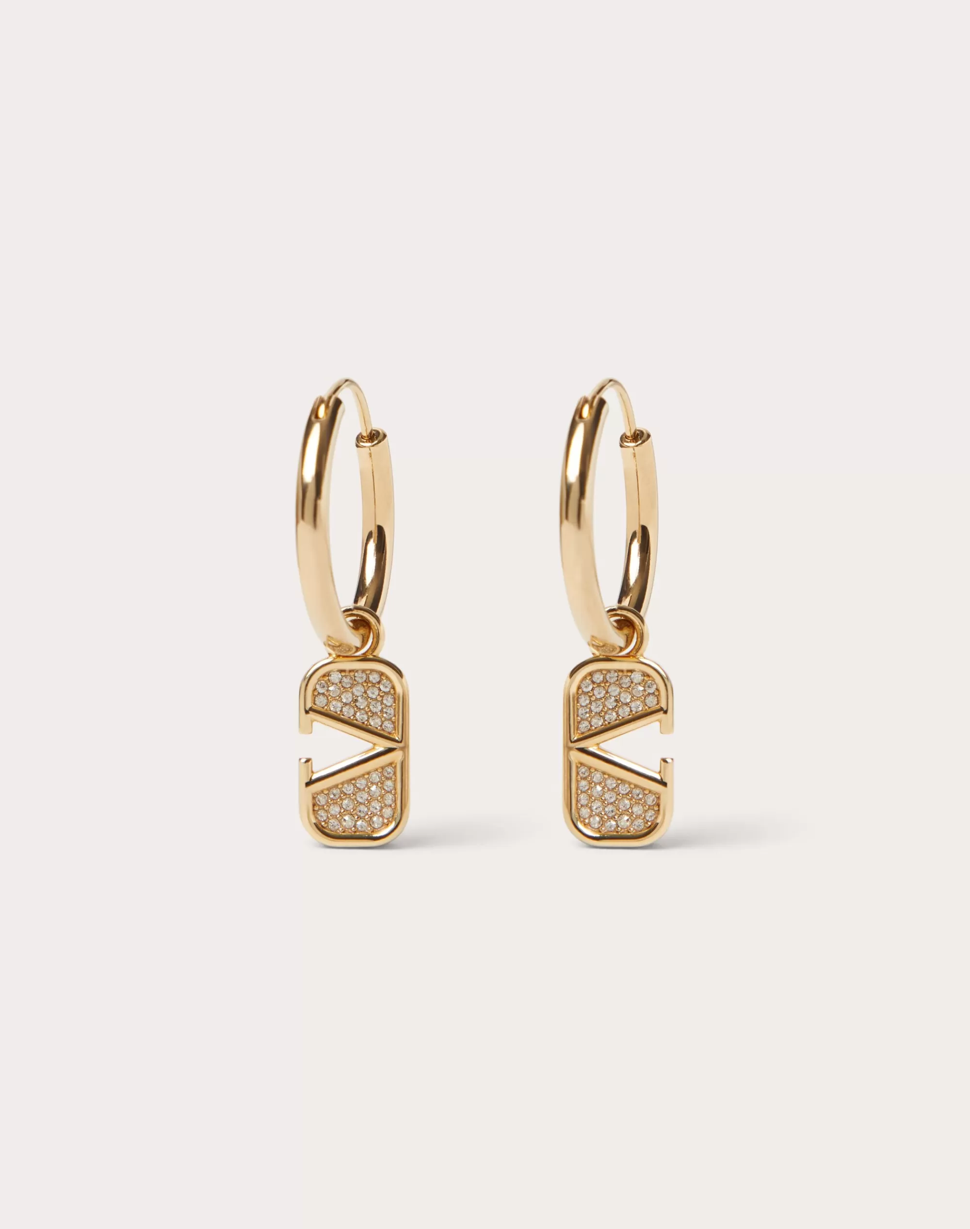 Valentino VLOGO SIGNATURE METAL AND SWAROVSKI® CRYSTAL EARRINGS Gold Online