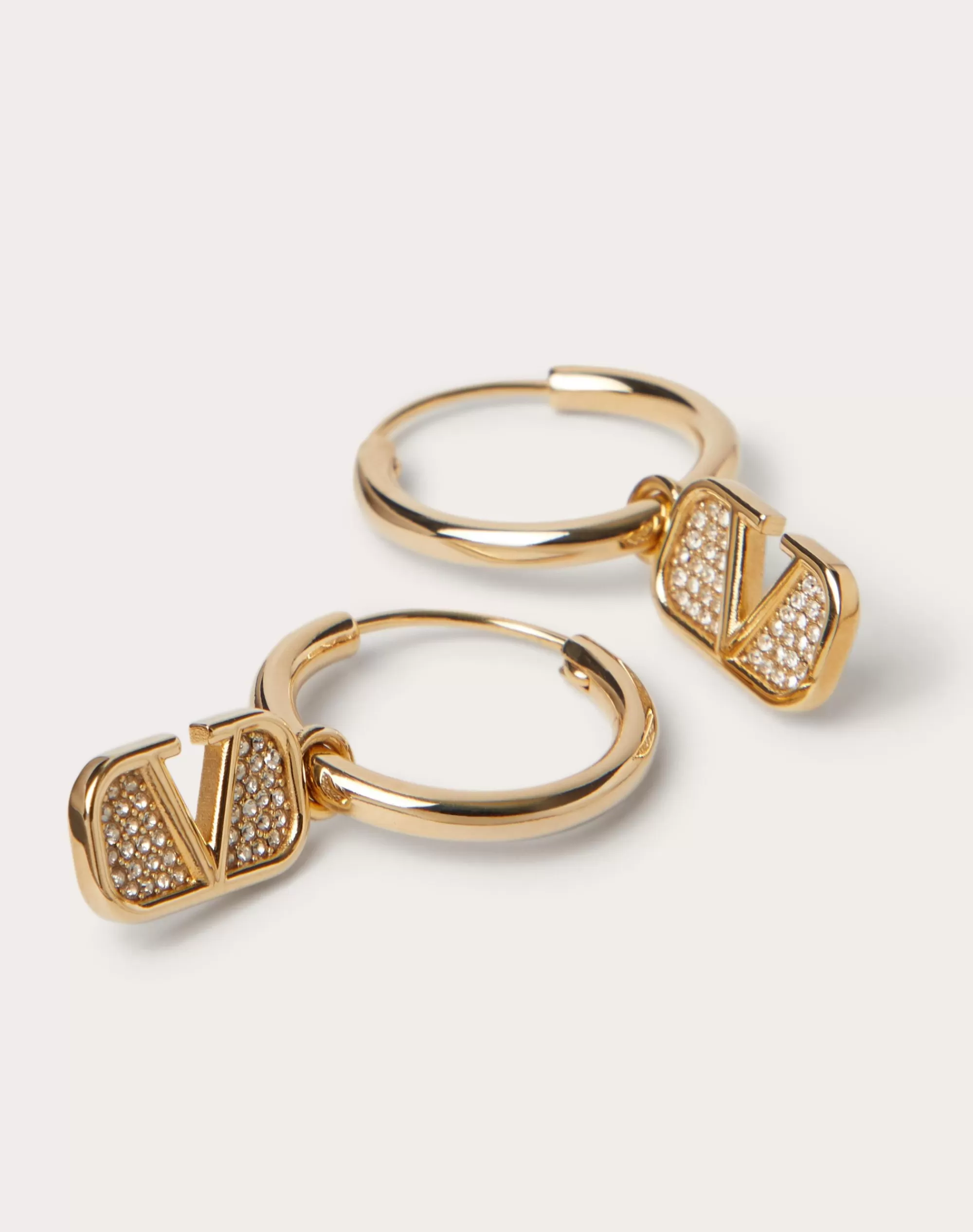 Valentino VLOGO SIGNATURE METAL AND SWAROVSKI® CRYSTAL EARRINGS Gold Online