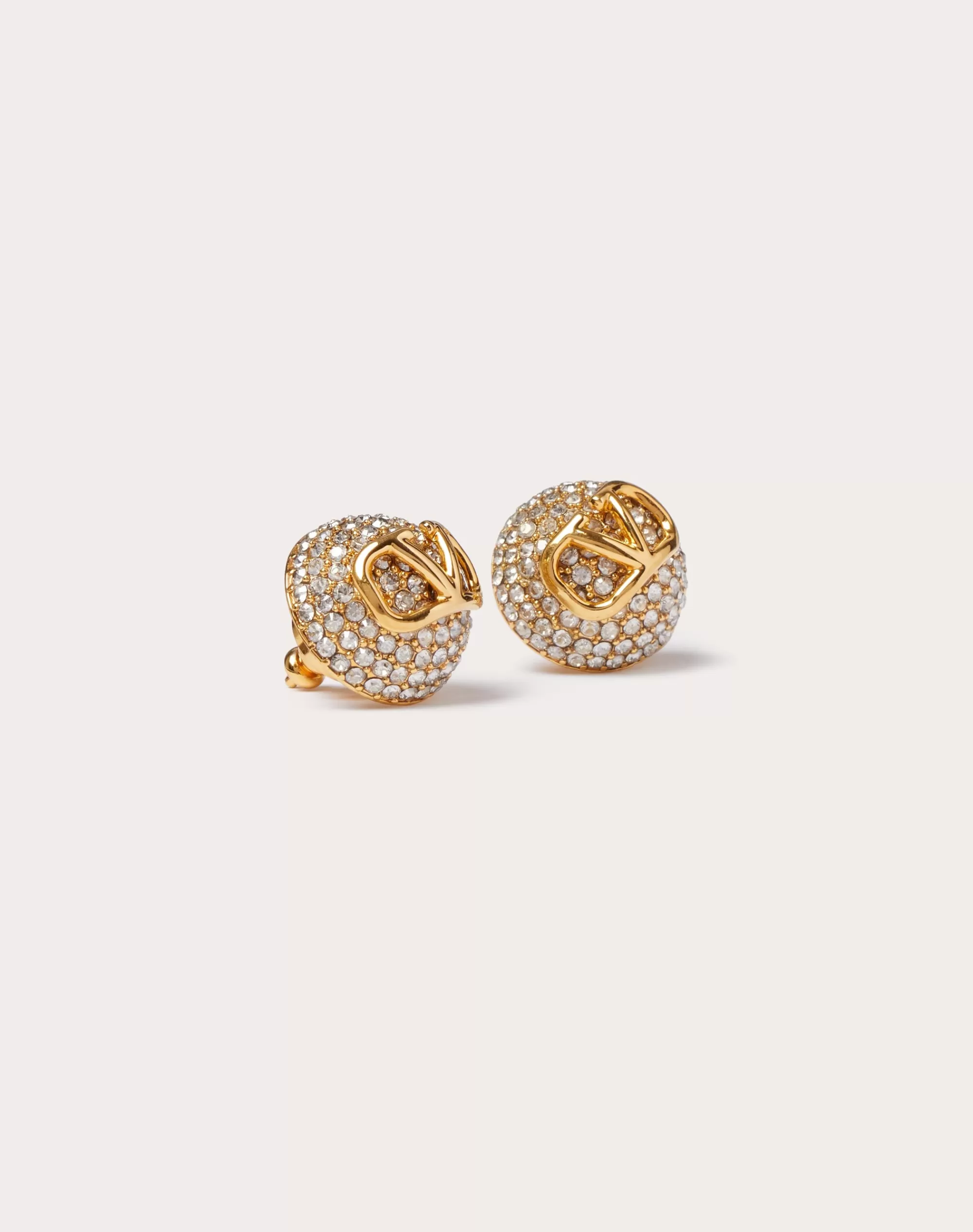 Valentino VLOGO SIGNATURE METAL AND SWAROVSKI® CRYSTAL EARRINGS Gold Store