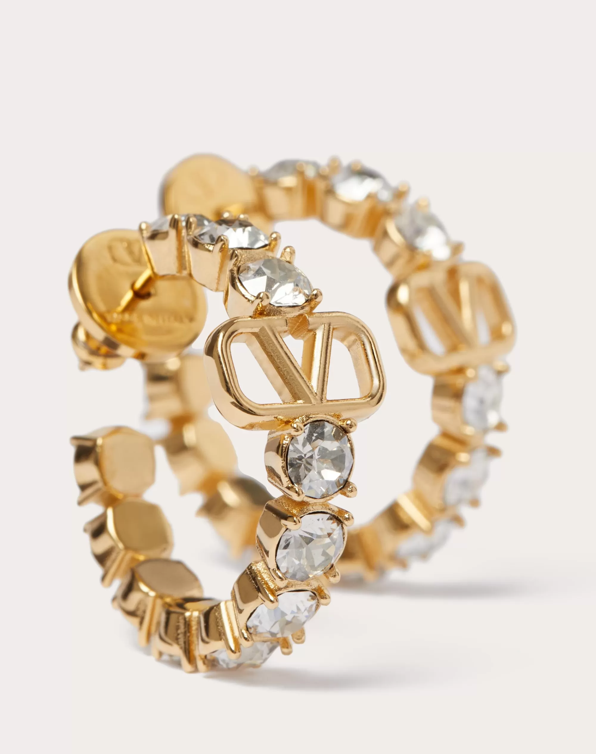 Valentino VLOGO SIGNATURE METAL AND SWAROVSKI® CRYSTAL EARRINGS Gold Sale