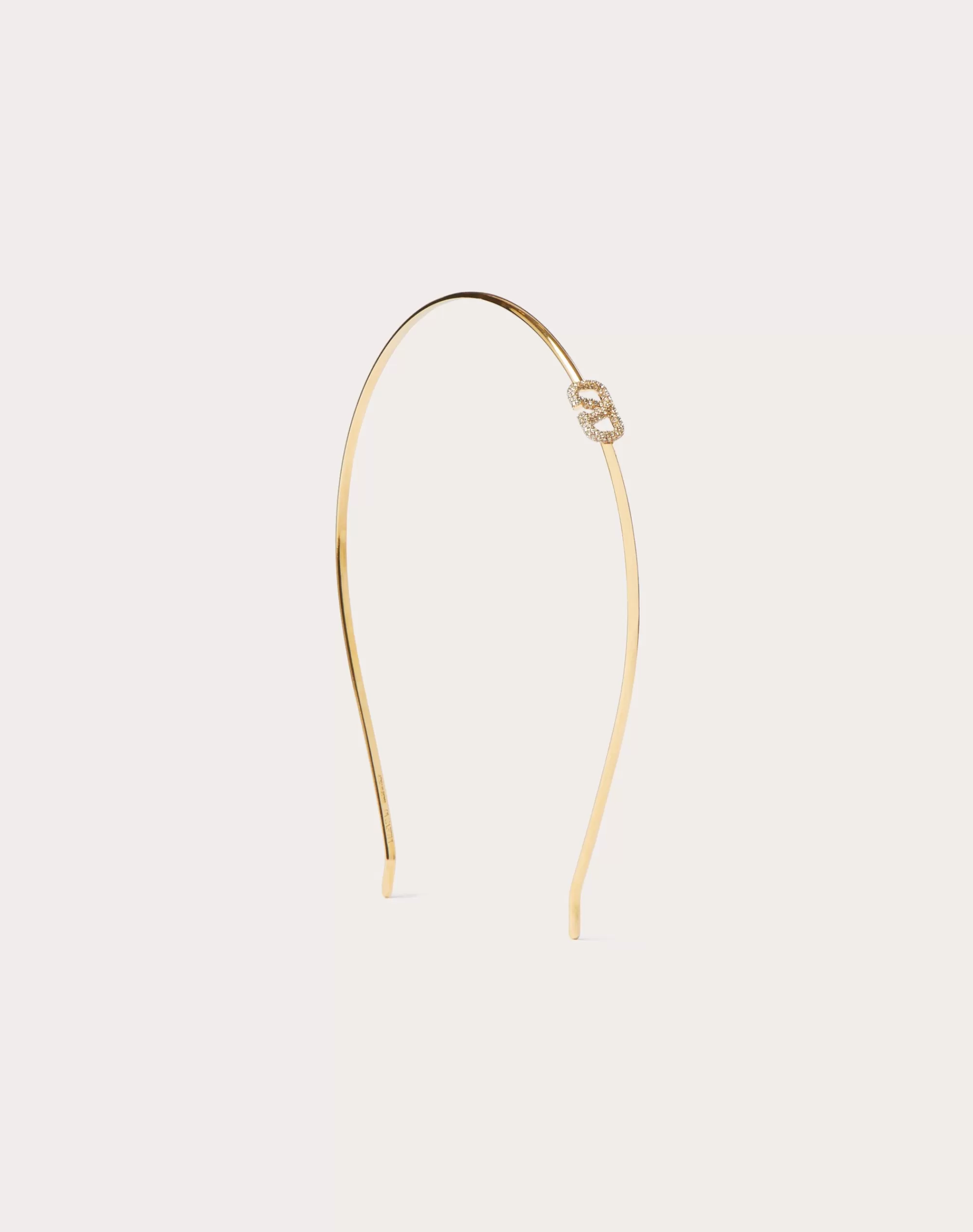 Valentino VLOGO SIGNATURE METAL AND SWAROVSKI® CRYSTAL HEADBAND Gold Outlet