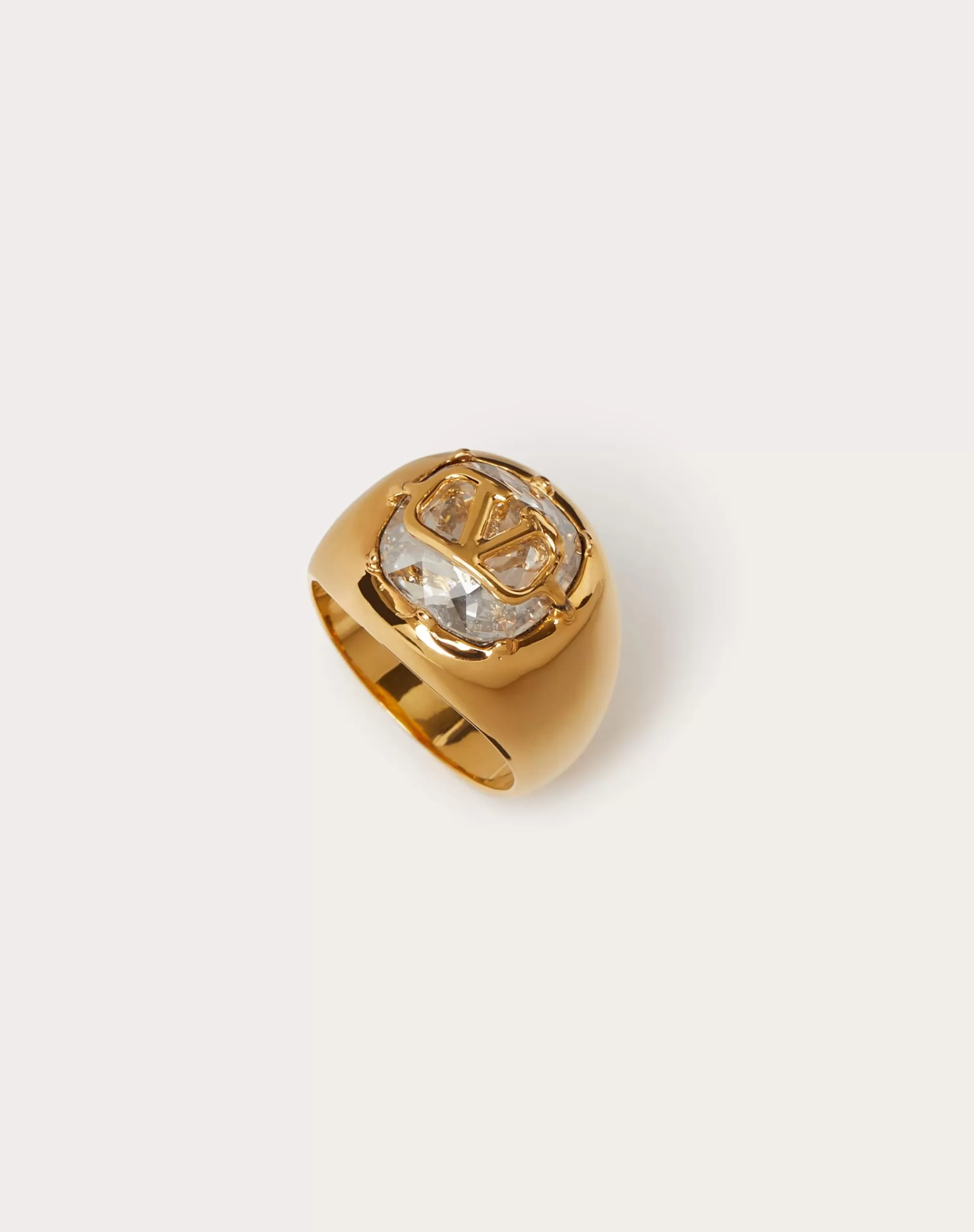 Valentino VLOGO SIGNATURE METAL AND SWAROVSKI® CRYSTAL RING Discount