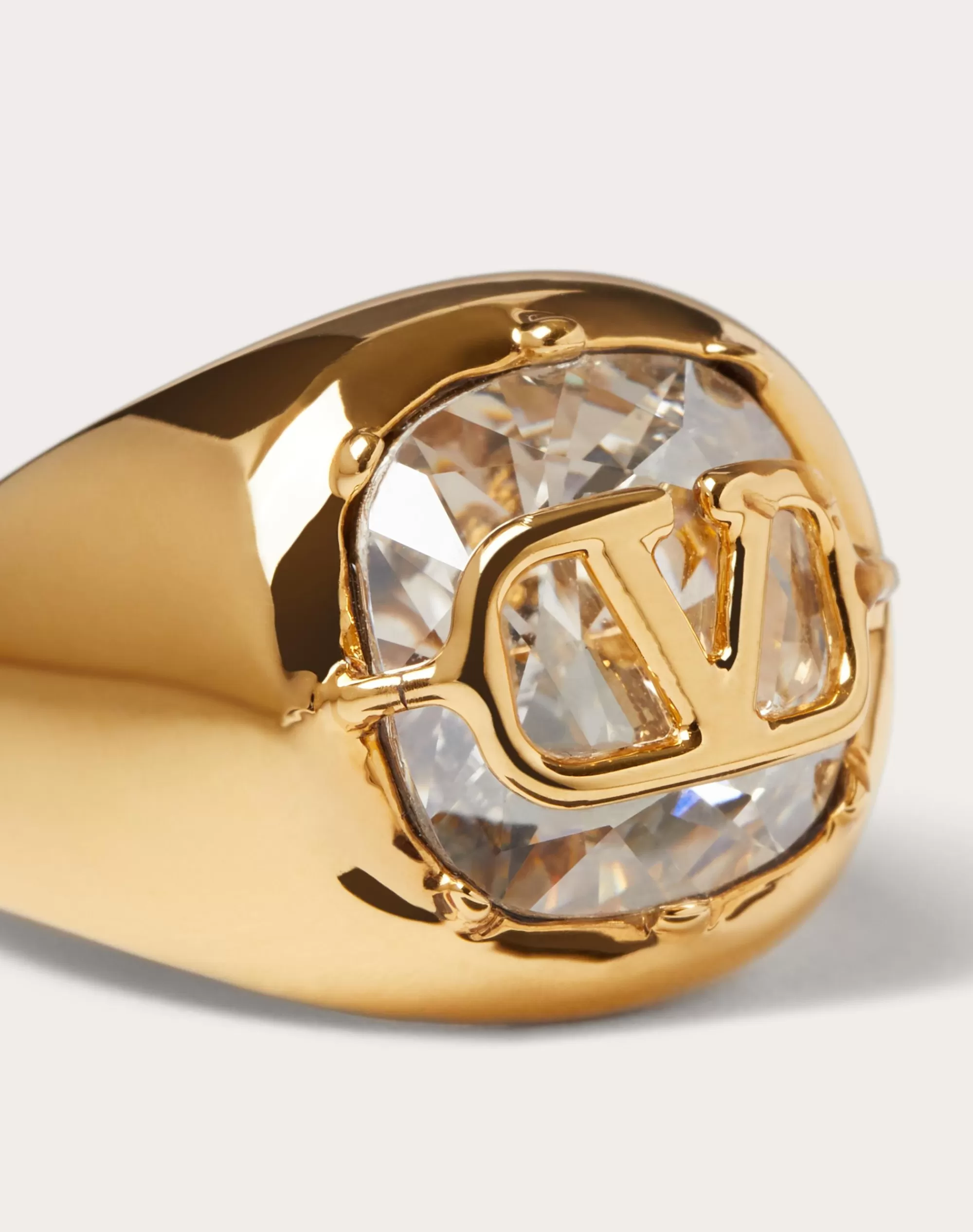 Valentino VLOGO SIGNATURE METAL AND SWAROVSKI® CRYSTAL RING Discount