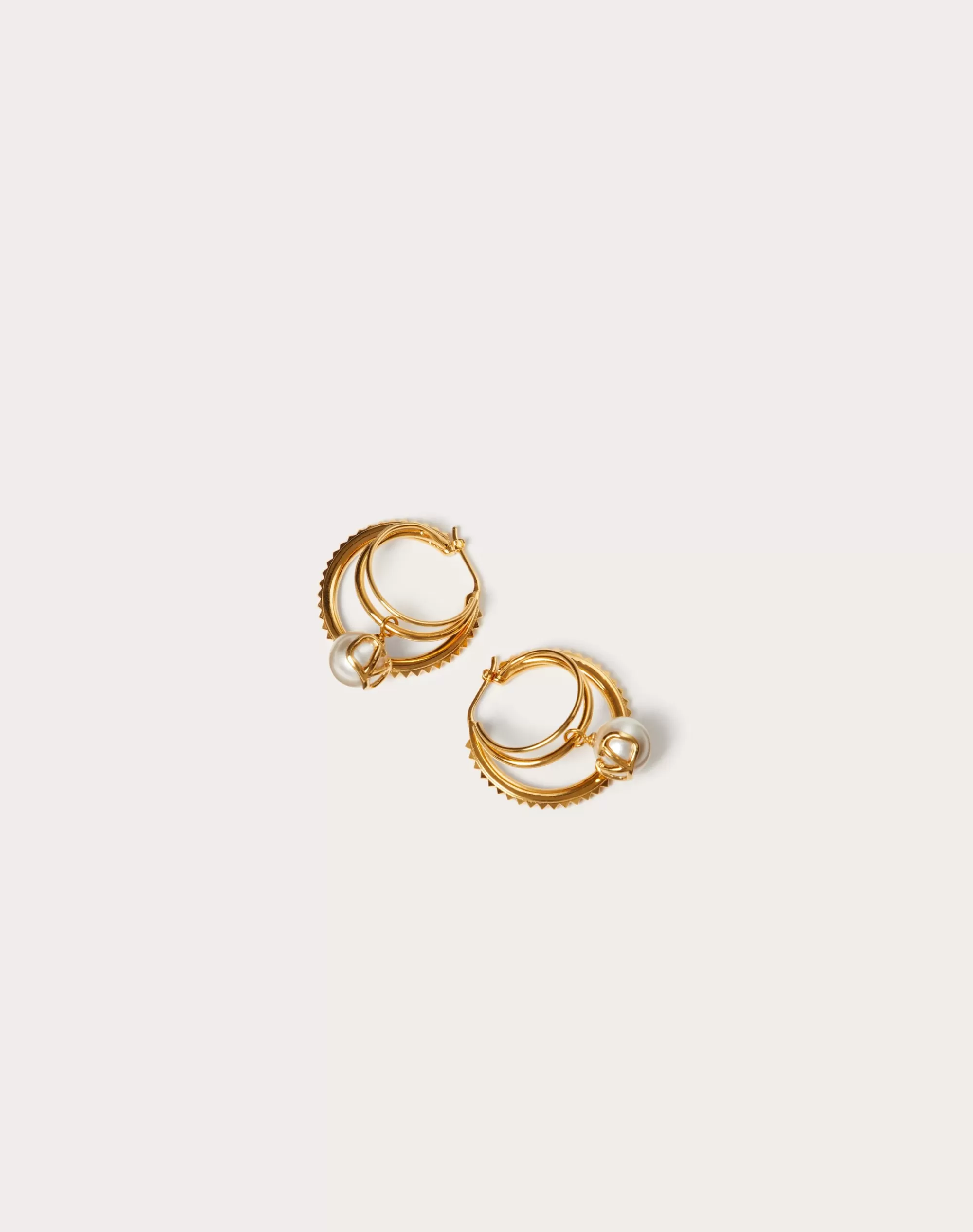 Valentino VLOGO SIGNATURE METAL EARRINGS WITH SWAROVSKI® PEARLS Gold Online