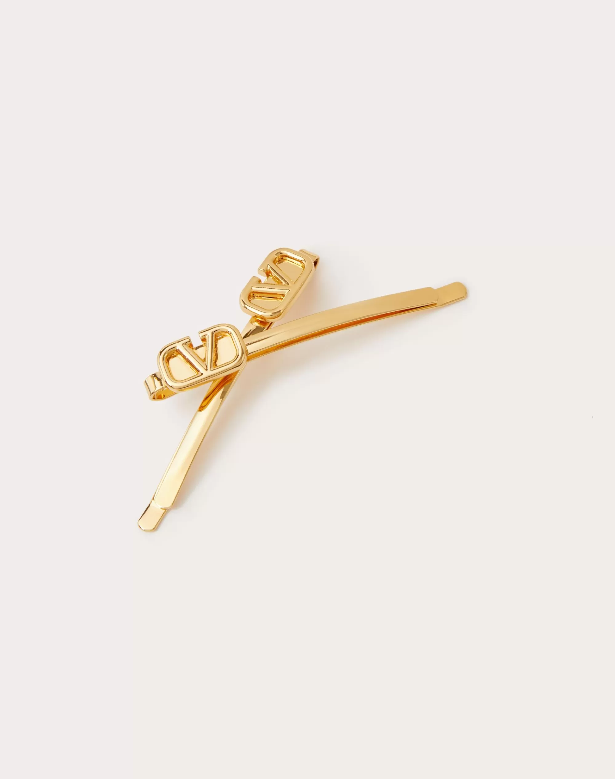 Valentino VLOGO SIGNATURE METAL HAIR CLIP Gold New