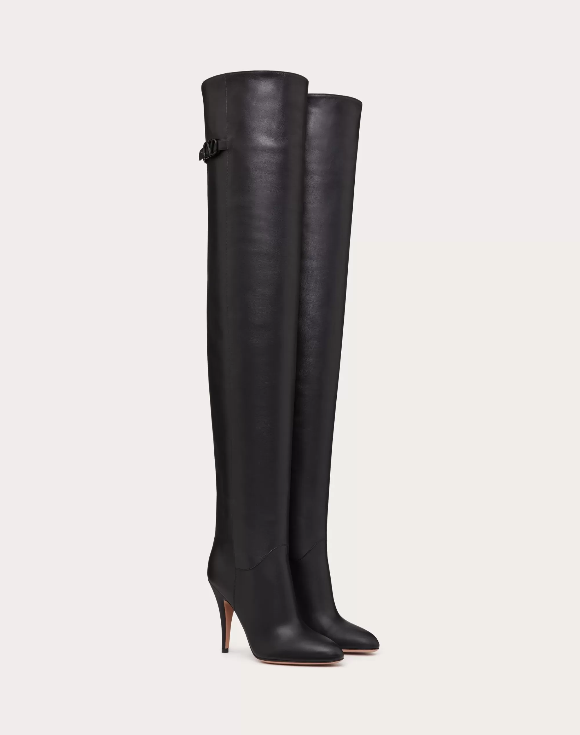 Valentino VLOGO SIGNATURE OVER-THE-KNEE CALFSKIN BOOT 105MM Black Fashion